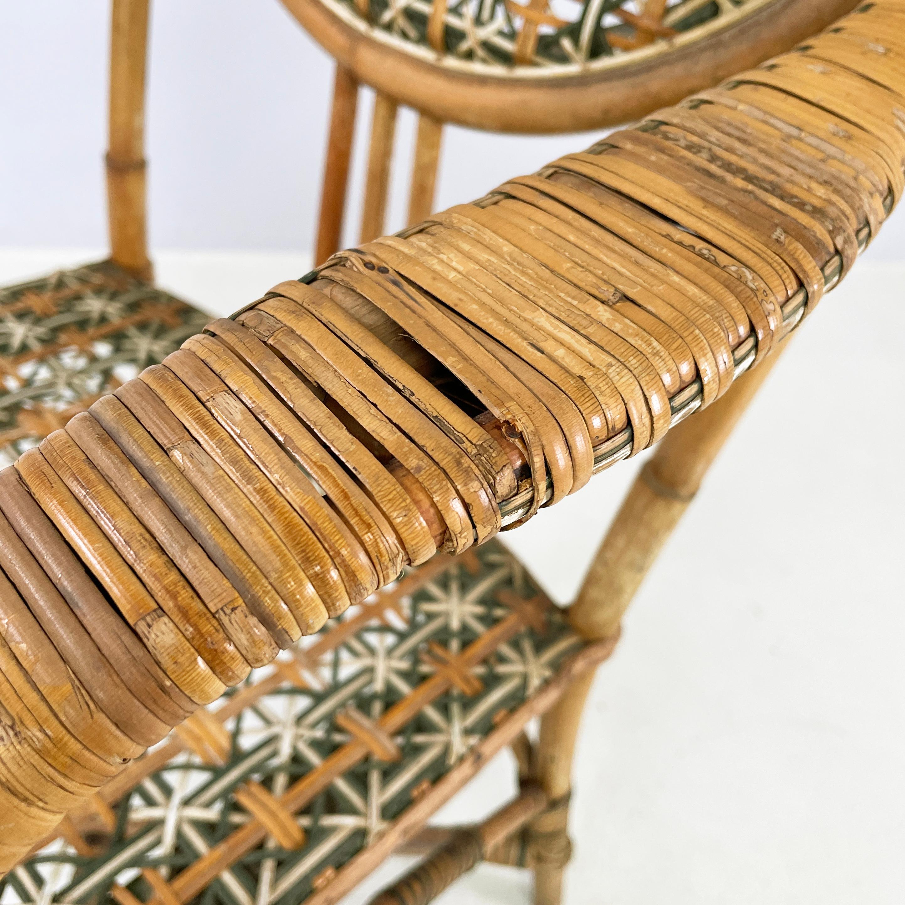 Italienischer Liberty-Außensessel aus Rattan aus dem Palazzo Falconi, frühe 1900er Jahre im Angebot 5