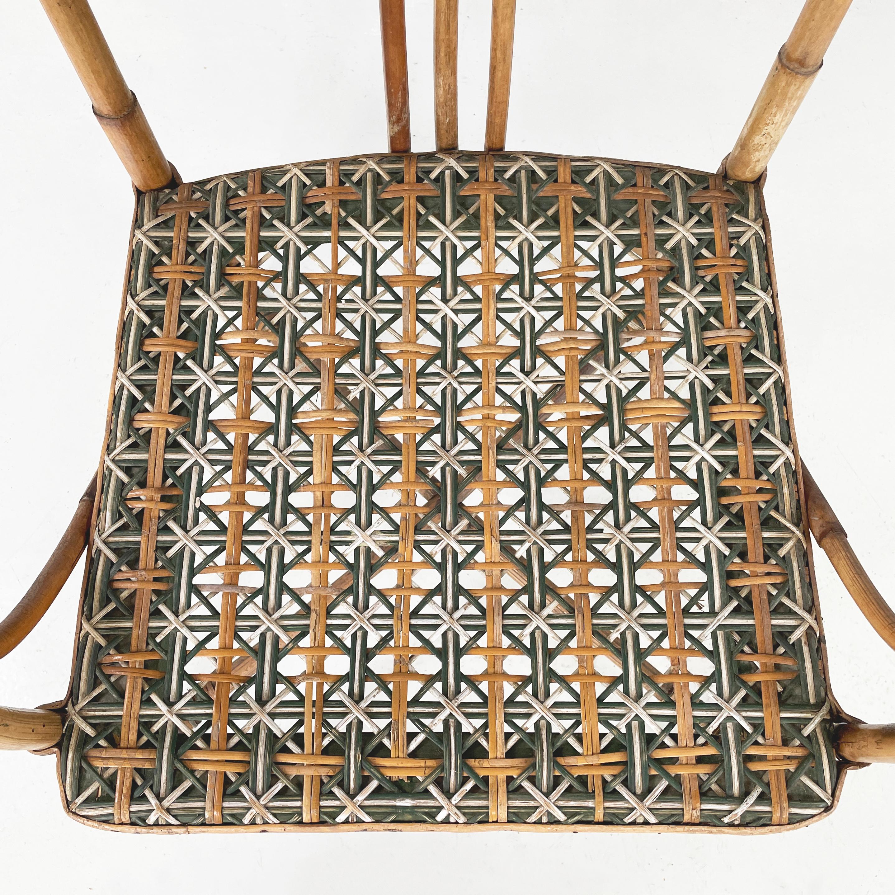 Italienischer Liberty-Außensessel aus Rattan aus dem Palazzo Falconi, frühe 1900er Jahre im Angebot 6