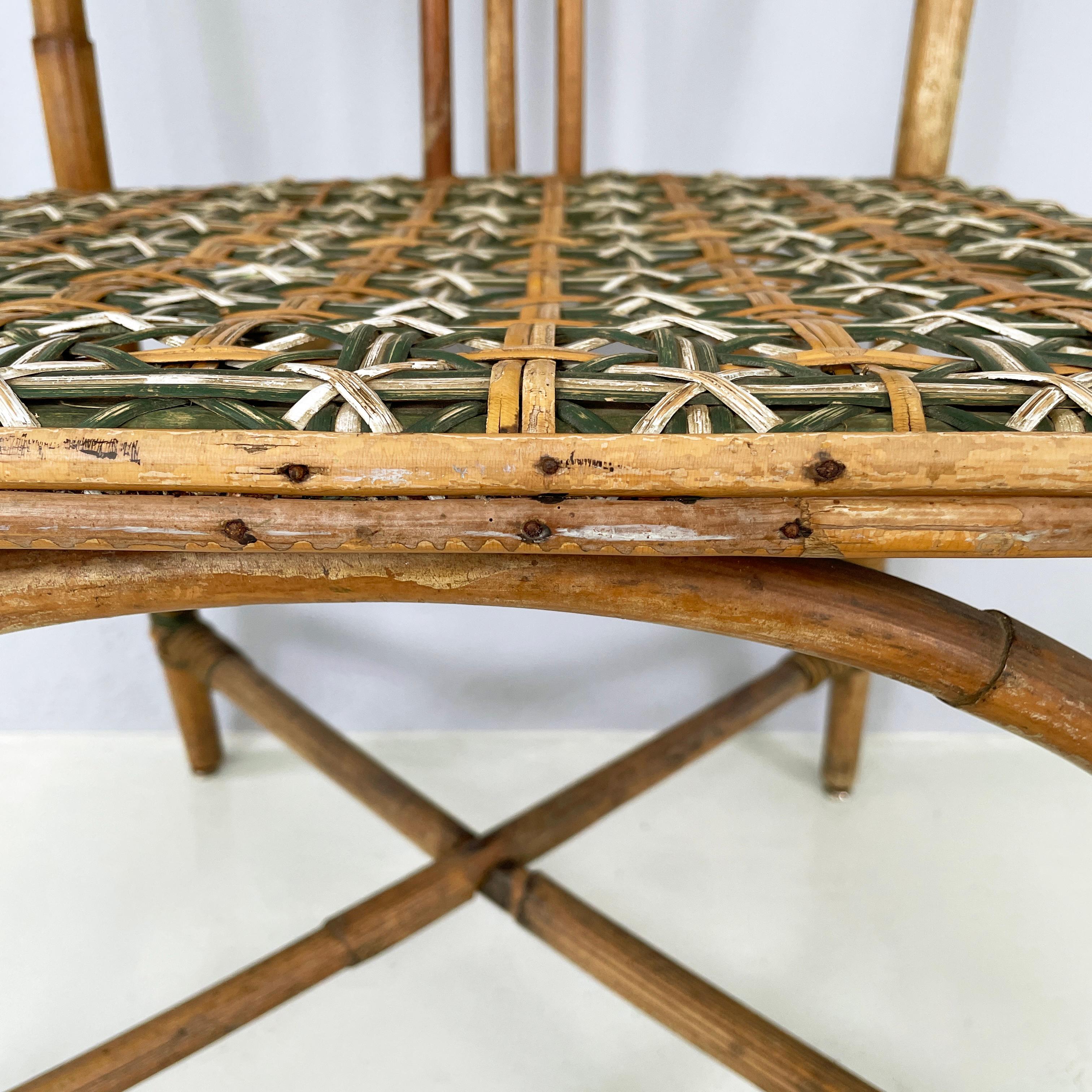 Italienischer Liberty-Außensessel aus Rattan aus dem Palazzo Falconi, frühe 1900er Jahre im Angebot 7