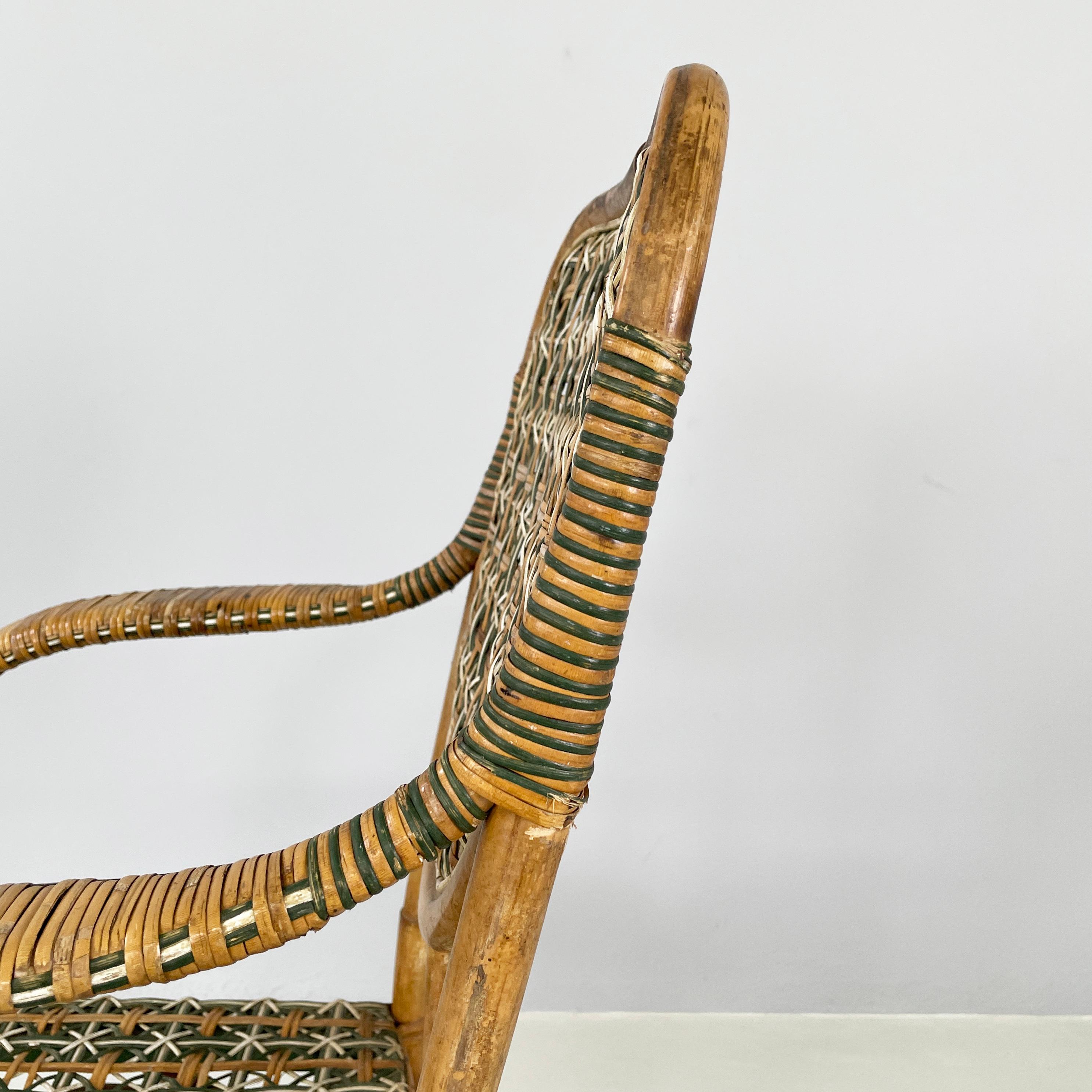 Italienischer Liberty-Außensessel aus Rattan aus dem Palazzo Falconi, frühe 1900er Jahre im Angebot 9