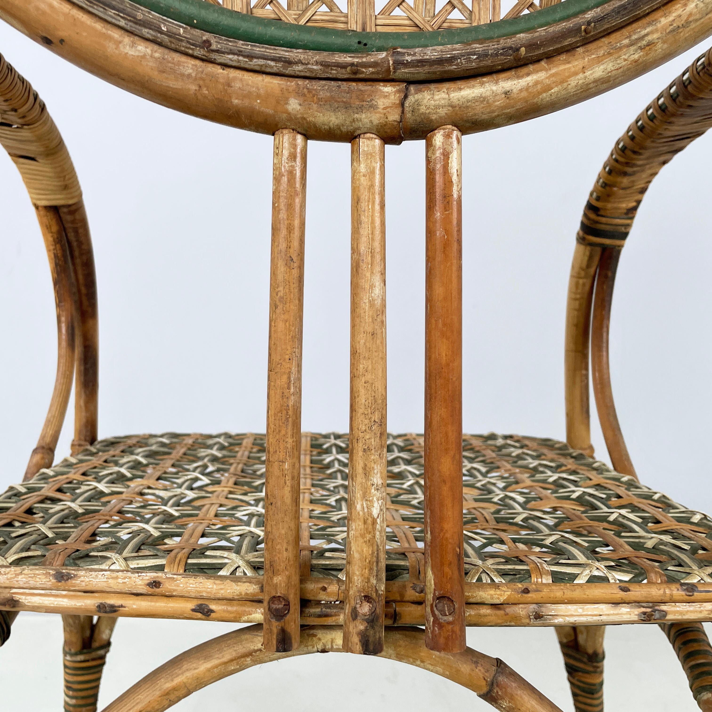 Italienischer Liberty-Außensessel aus Rattan aus dem Palazzo Falconi, frühe 1900er Jahre im Angebot 13