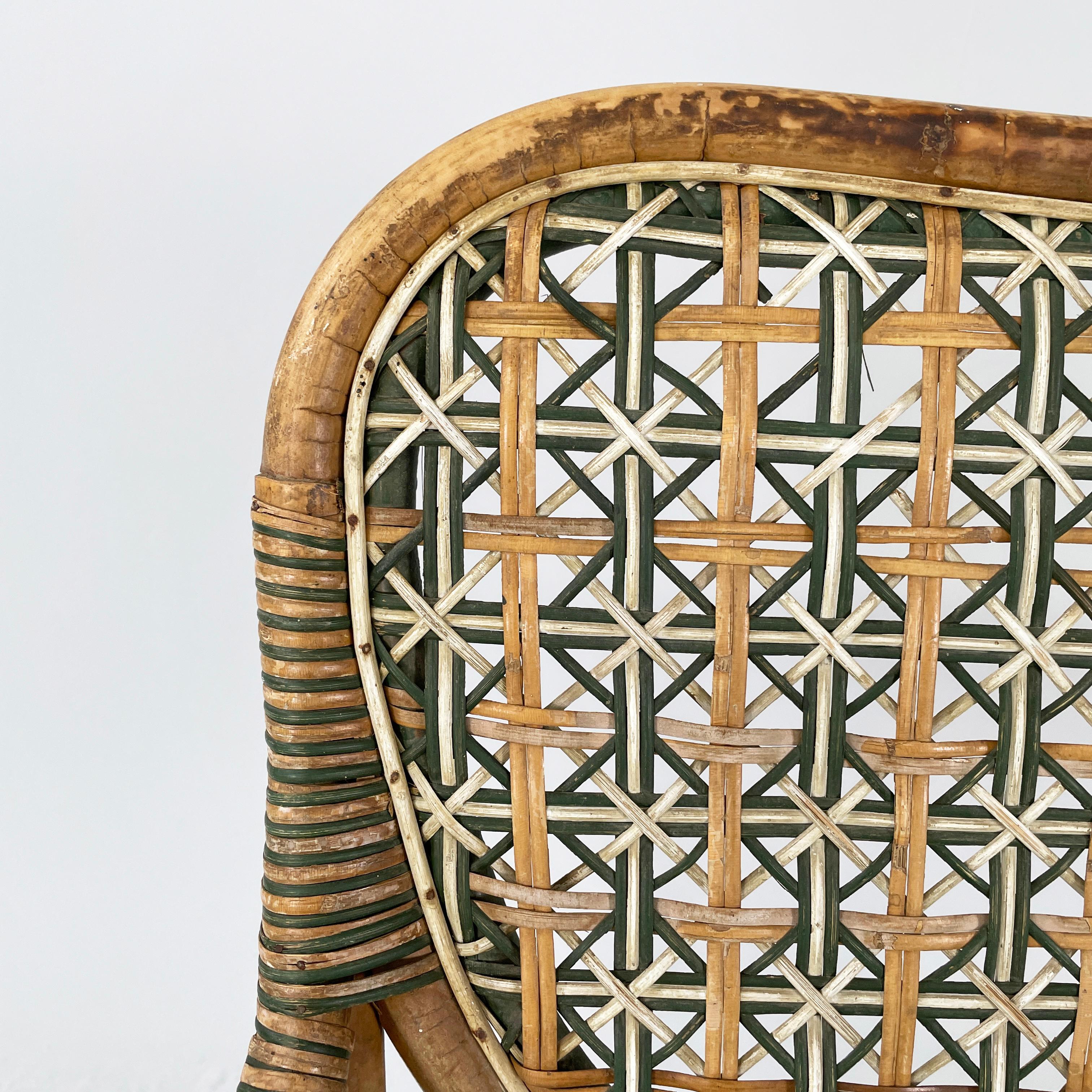 Italienischer Liberty-Außensessel aus Rattan aus dem Palazzo Falconi, frühe 1900er Jahre im Angebot 2