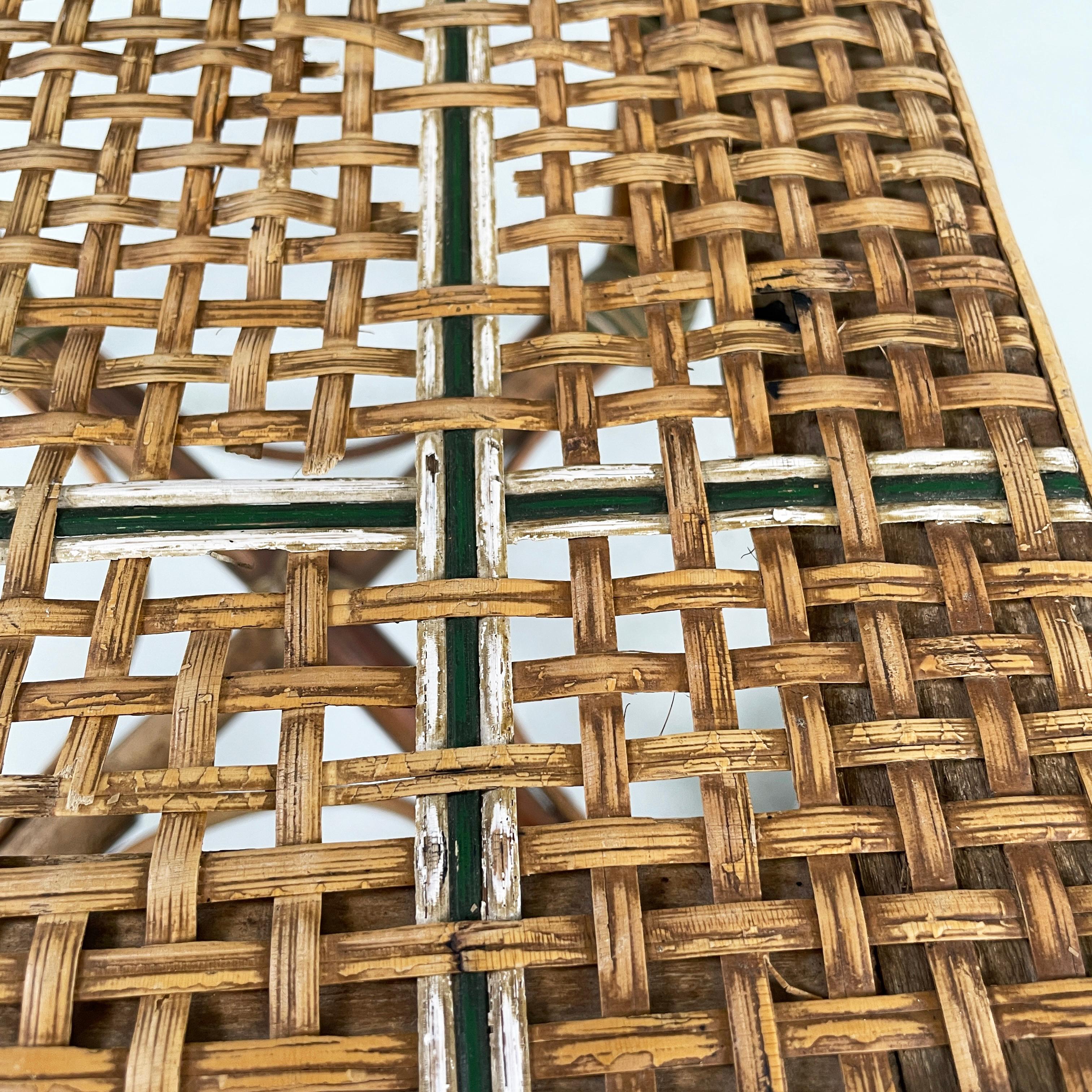 Silla de exterior italiana Liberty de ratán de Palazzo Falconi, principios del siglo XX en venta 5
