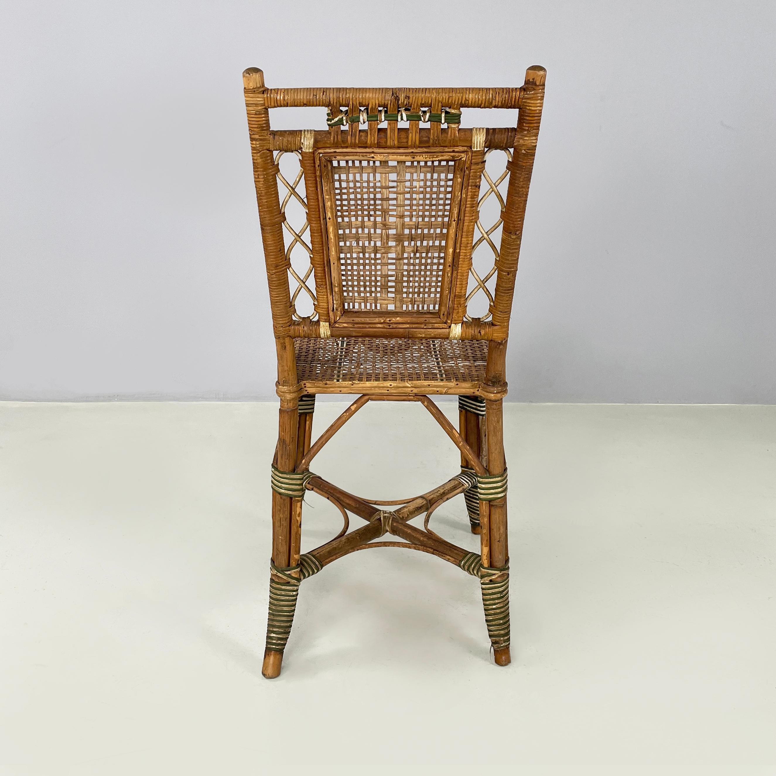 Silla de exterior italiana Liberty de ratán de Palazzo Falconi, principios del siglo XX Italiano en venta