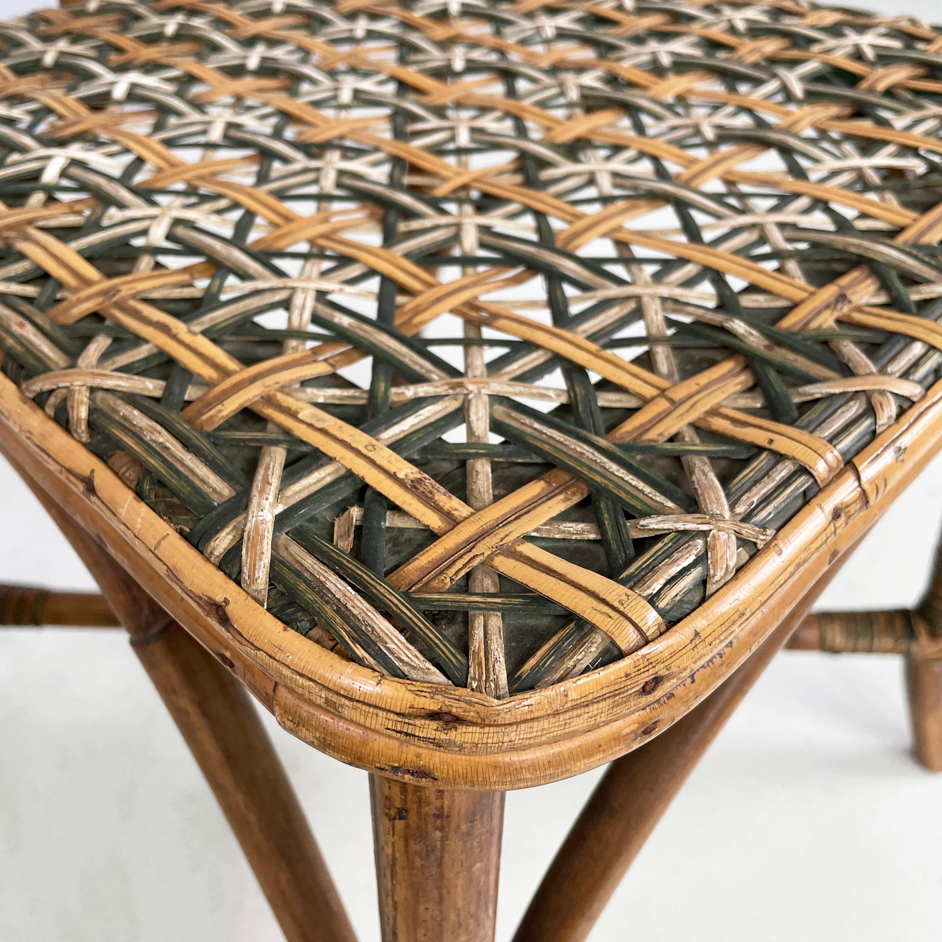 Italian Liberty outdoor chairs in rattan from Palazzo Falconi, early 1900s For Sale 3