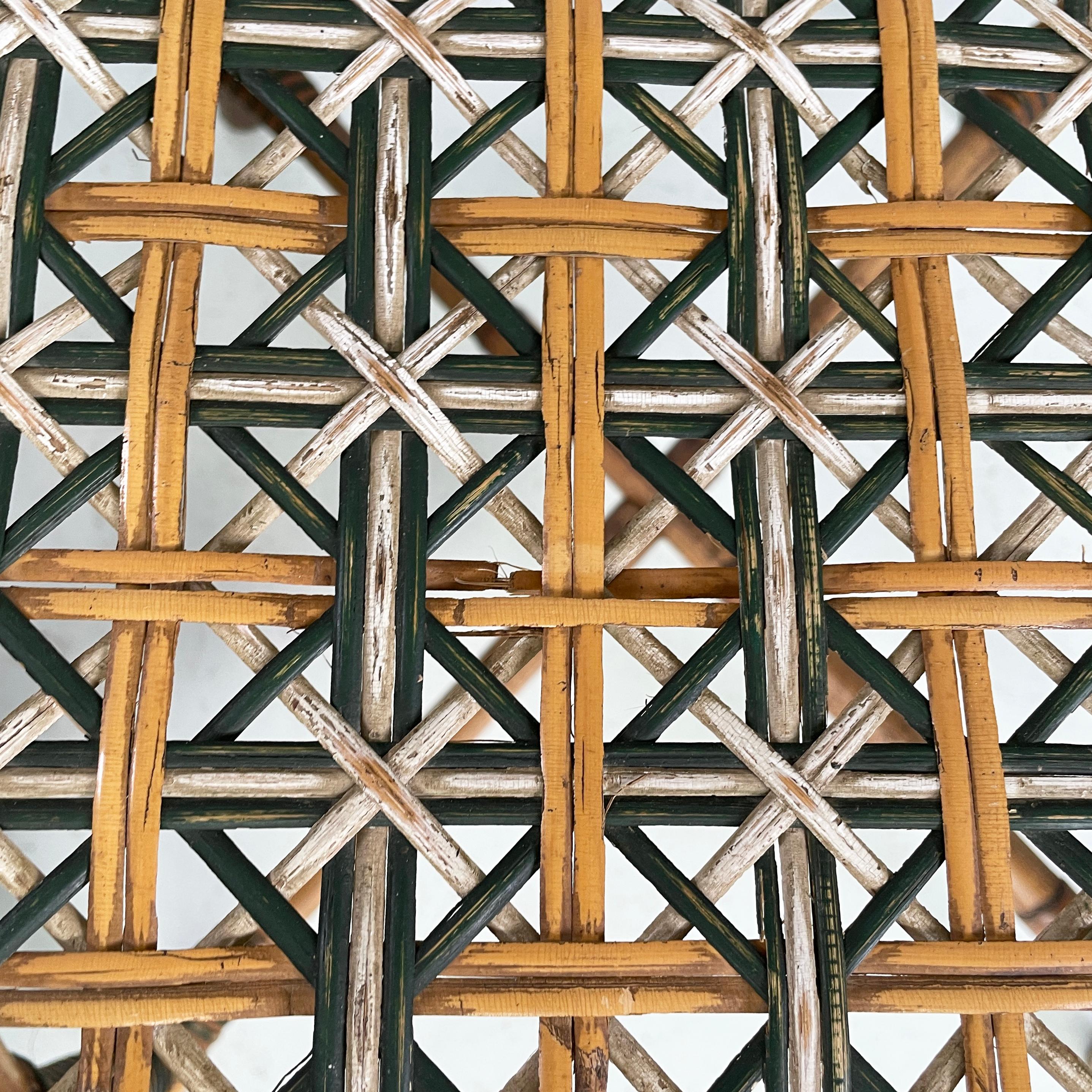 Italian Liberty outdoor chairs in rattan from Palazzo Falconi, early 1900s For Sale 4