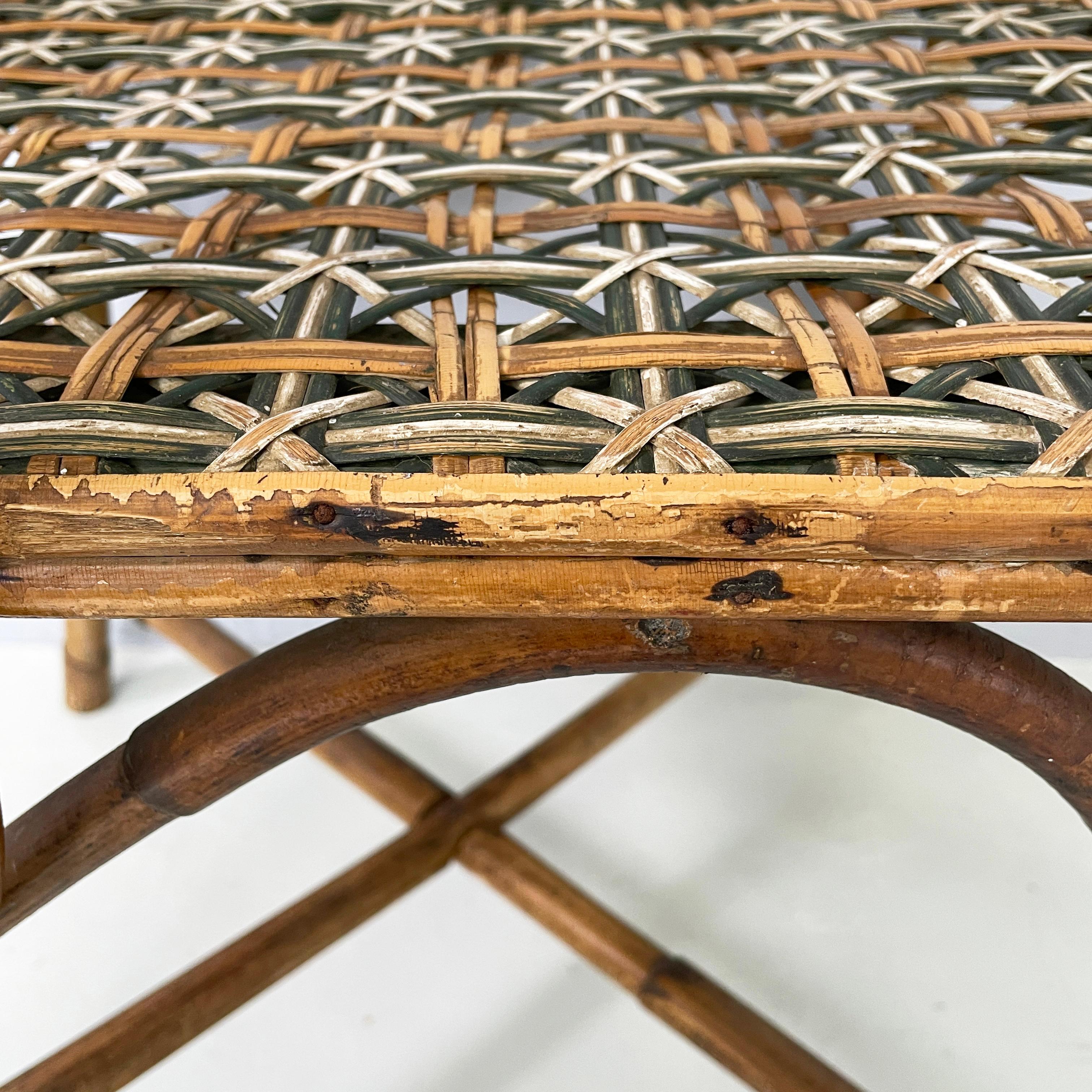 Italian Liberty outdoor chairs in rattan from Palazzo Falconi, early 1900s For Sale 6