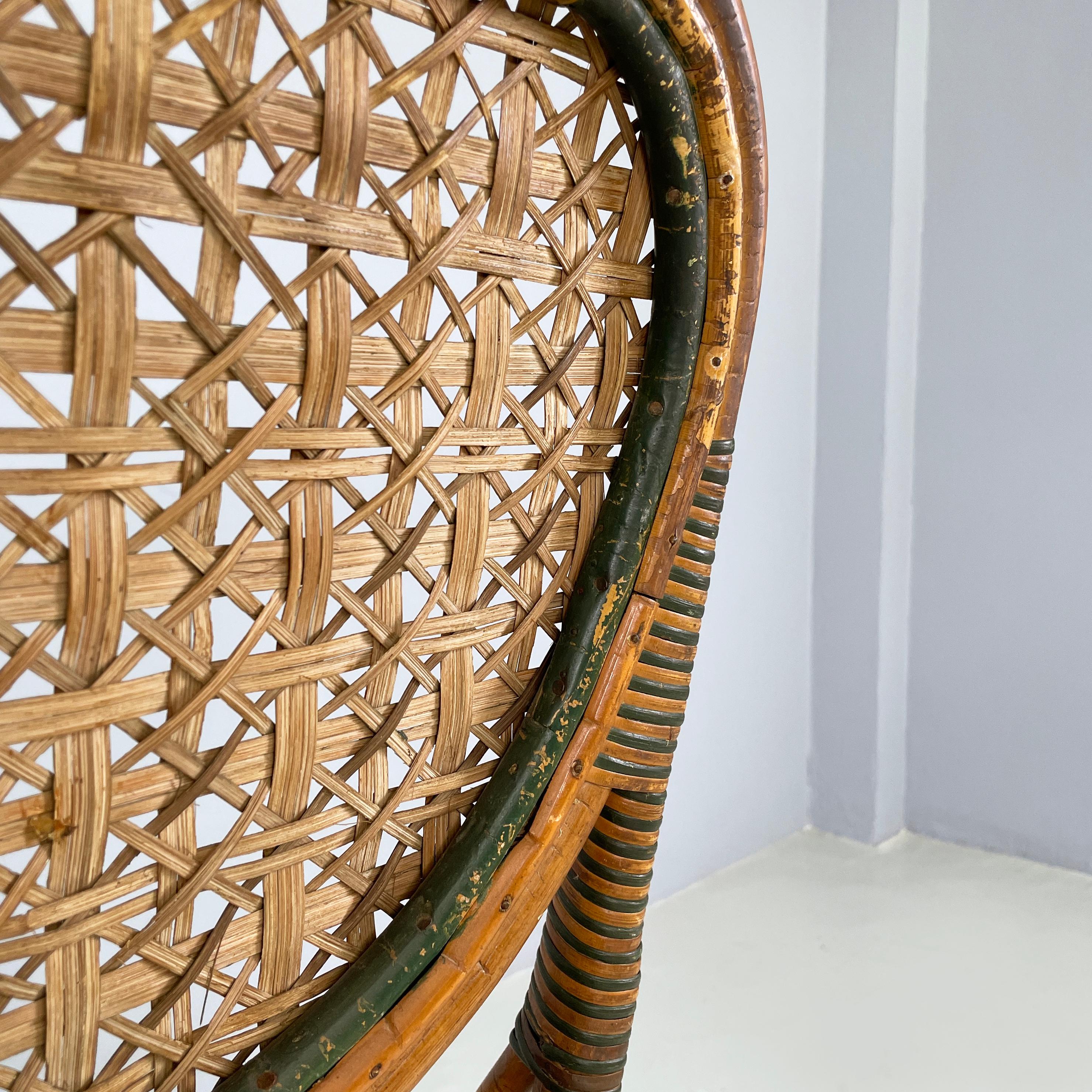 Italian Liberty outdoor chairs in rattan from Palazzo Falconi, early 1900s For Sale 12