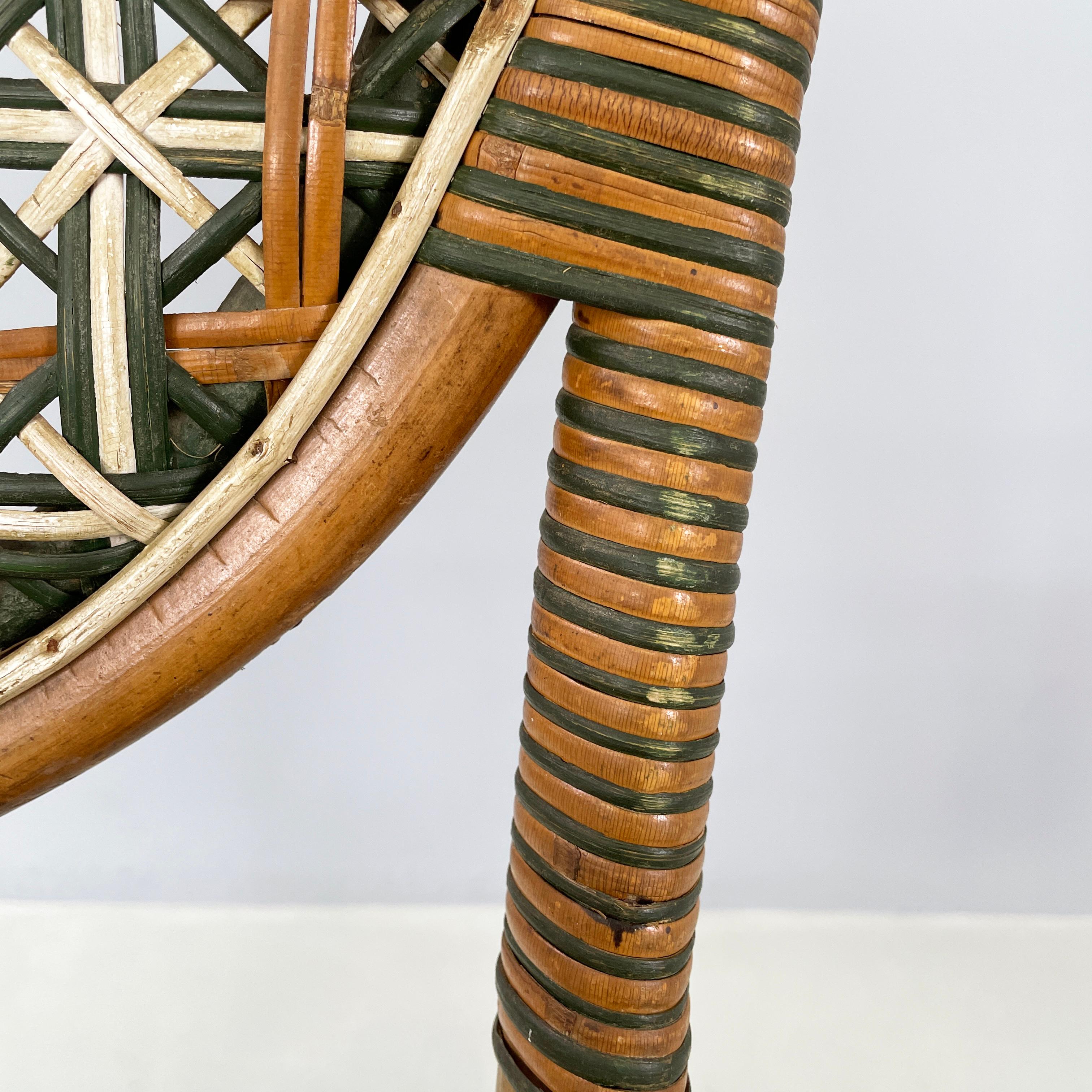 Italian Liberty outdoor chairs in rattan from Palazzo Falconi, early 1900s For Sale 1