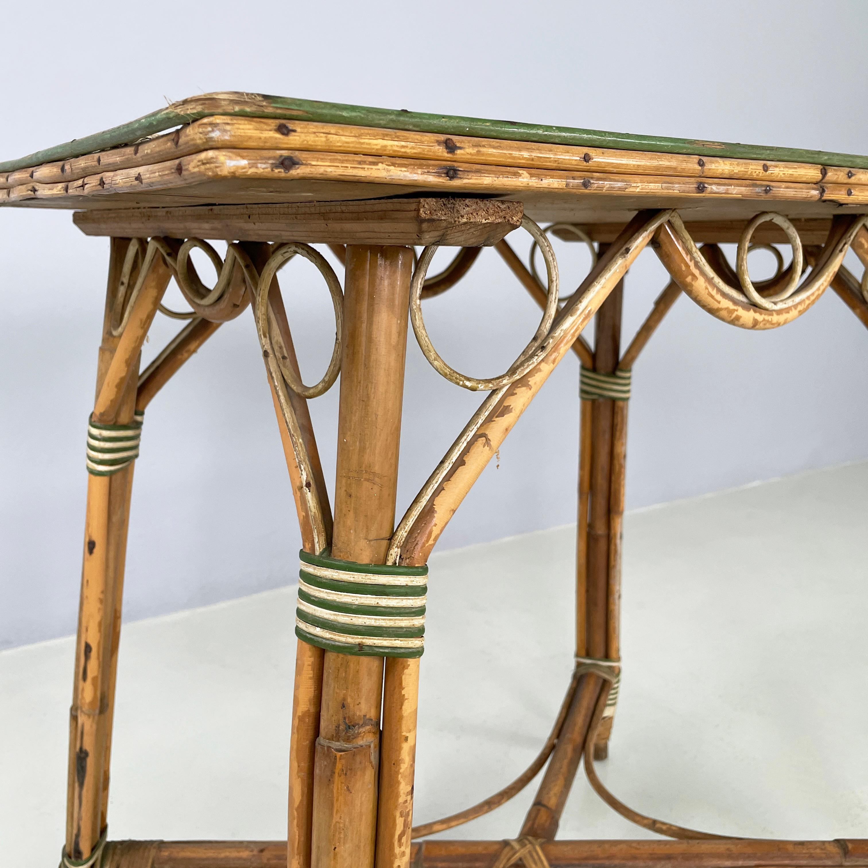 Italienischer Liberty-Esstisch für den Außenbereich aus Rattan von Palazzo Falconi, frühe 1900er Jahre im Angebot 6