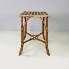 Italian Liberty outdoor dining table in rattan from Palazzo Falconi, early 1900s