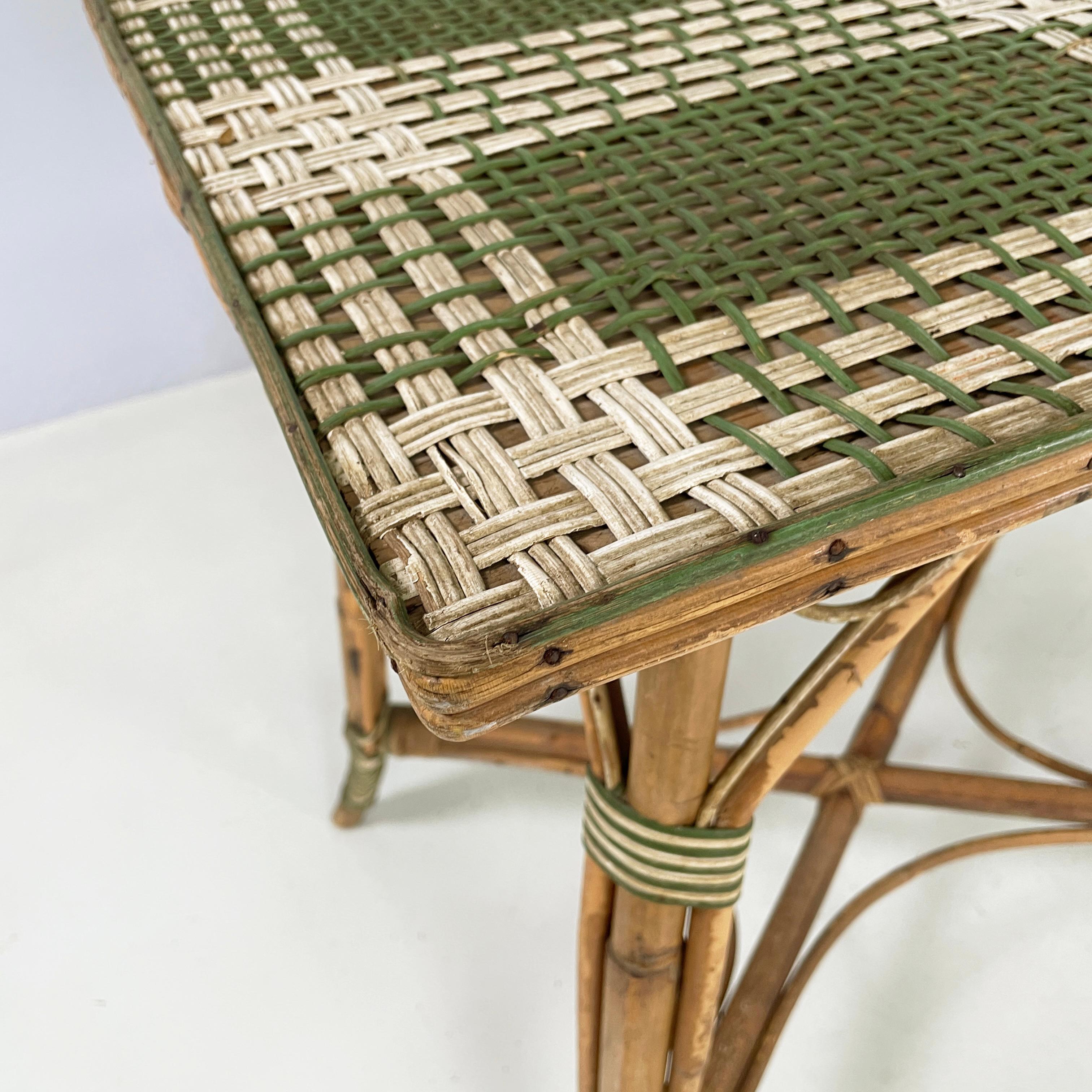 Italienischer Liberty-Esstisch für den Außenbereich aus Rattan von Palazzo Falconi, frühe 1900er Jahre (20. Jahrhundert) im Angebot
