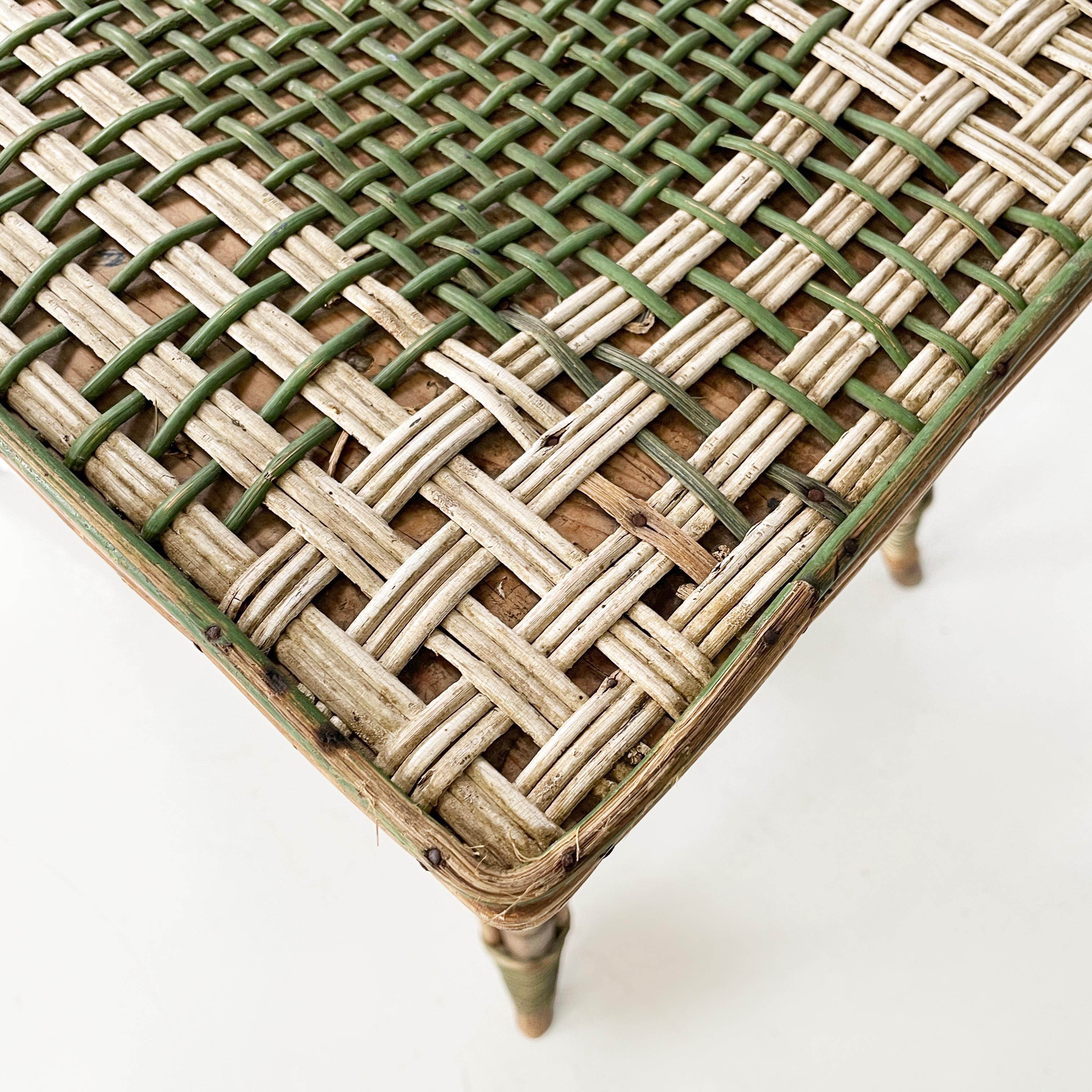 Italienischer Liberty-Esstisch für den Außenbereich aus Rattan von Palazzo Falconi, frühe 1900er Jahre im Angebot 4