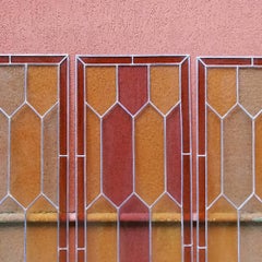Ensemble de vitraux italiens colorés, début des années 1900