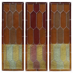 Italian Liberty Set of Colored Stained Glasses, Early 1900s