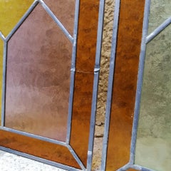 Italian, Liberty, Single Colored Stained Glass, Early 1900s