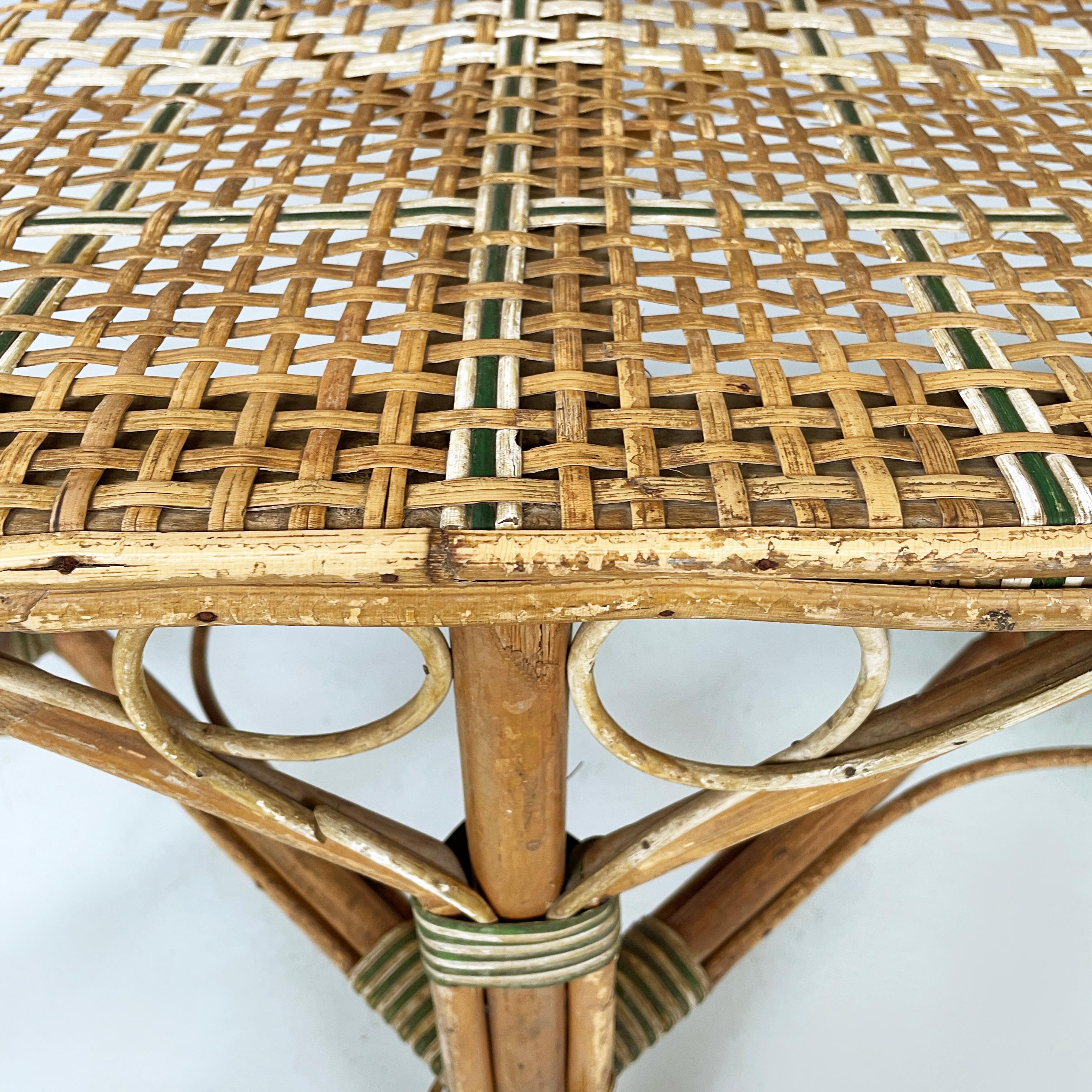 Italian Liberty Two-seater outdoor bench in rattan Palazzo Falconi, early 1900s For Sale 3