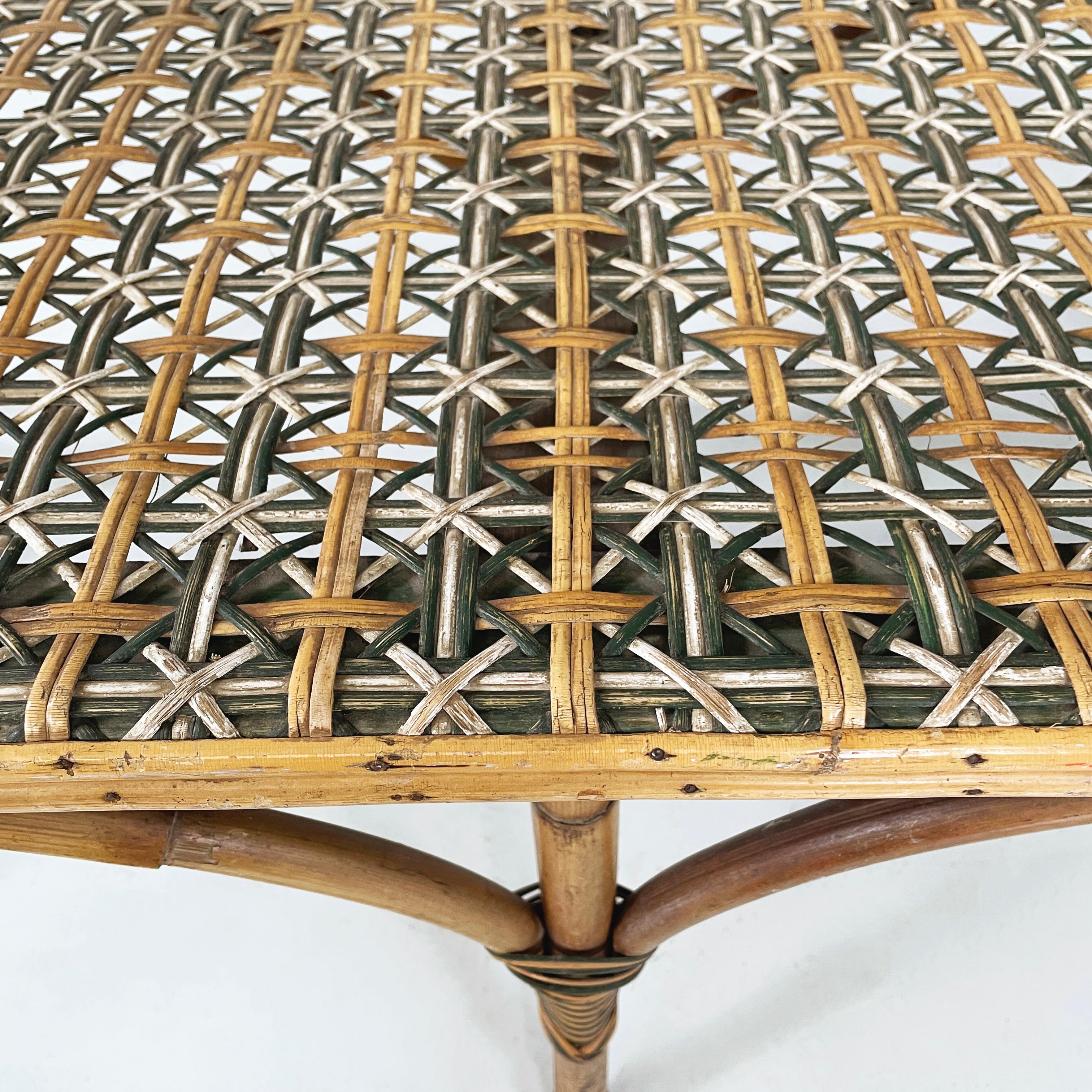 Italian Liberty Two-seater outdoor bench in rattan Palazzo Falconi, early 1900s For Sale 9