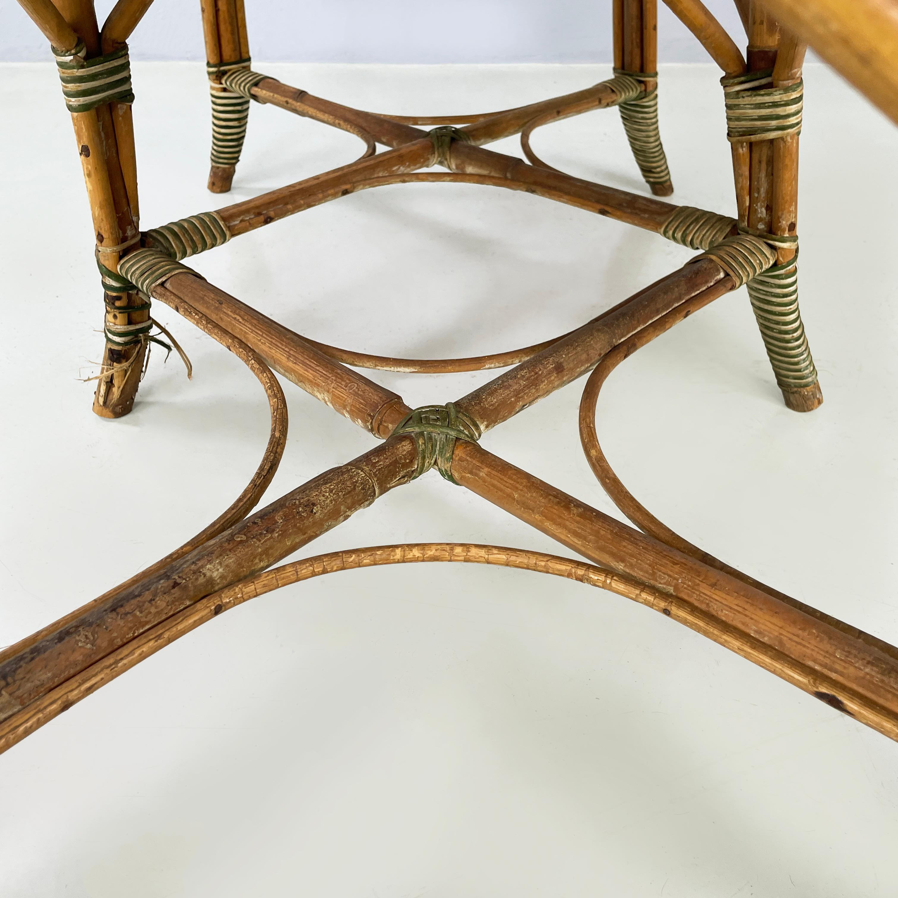 Italian Liberty Two-seater outdoor bench in rattan Palazzo Falconi, early 1900s For Sale 8