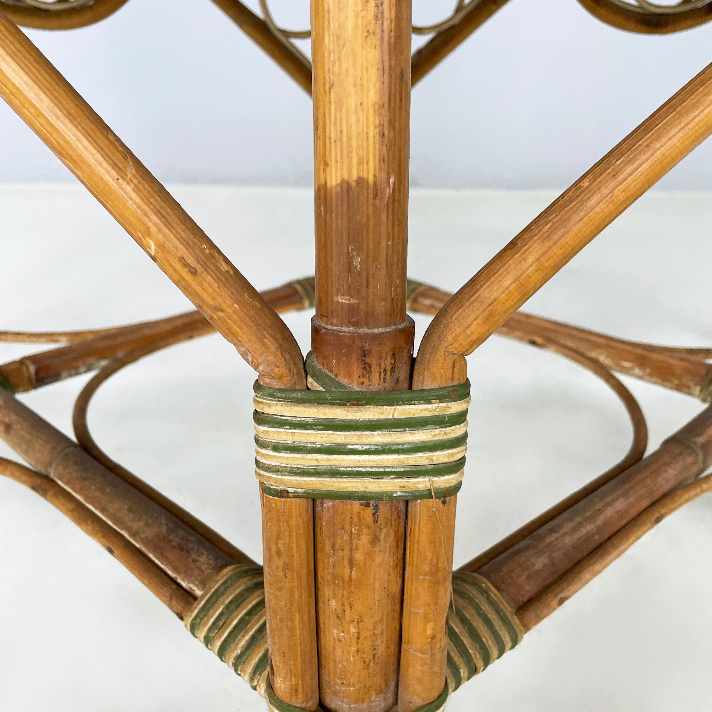 Italian Liberty Two-seater outdoor bench in rattan Palazzo Falconi, early 1900s For Sale 9
