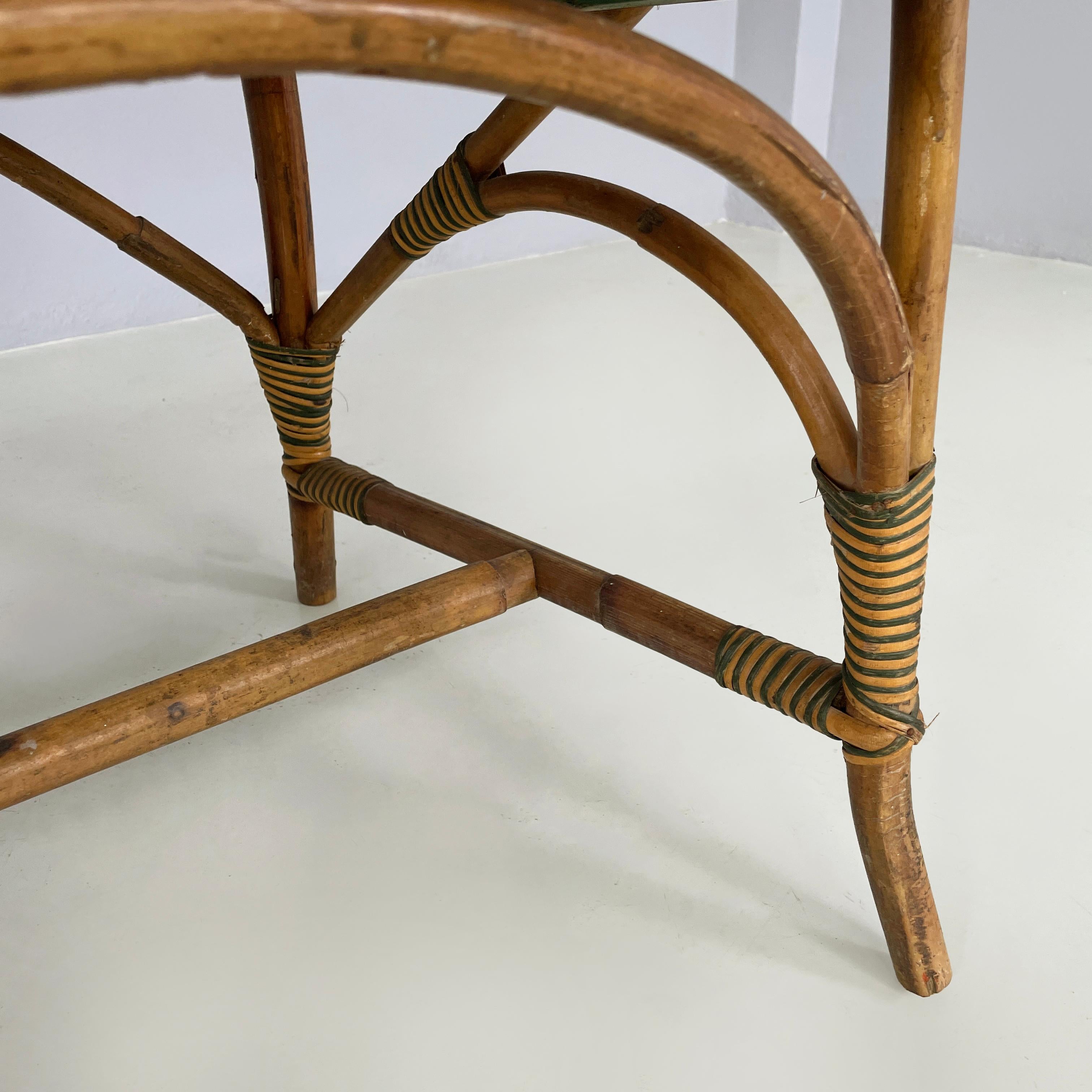 Italian Liberty Two-seater outdoor bench in rattan Palazzo Falconi, early 1900s For Sale 13