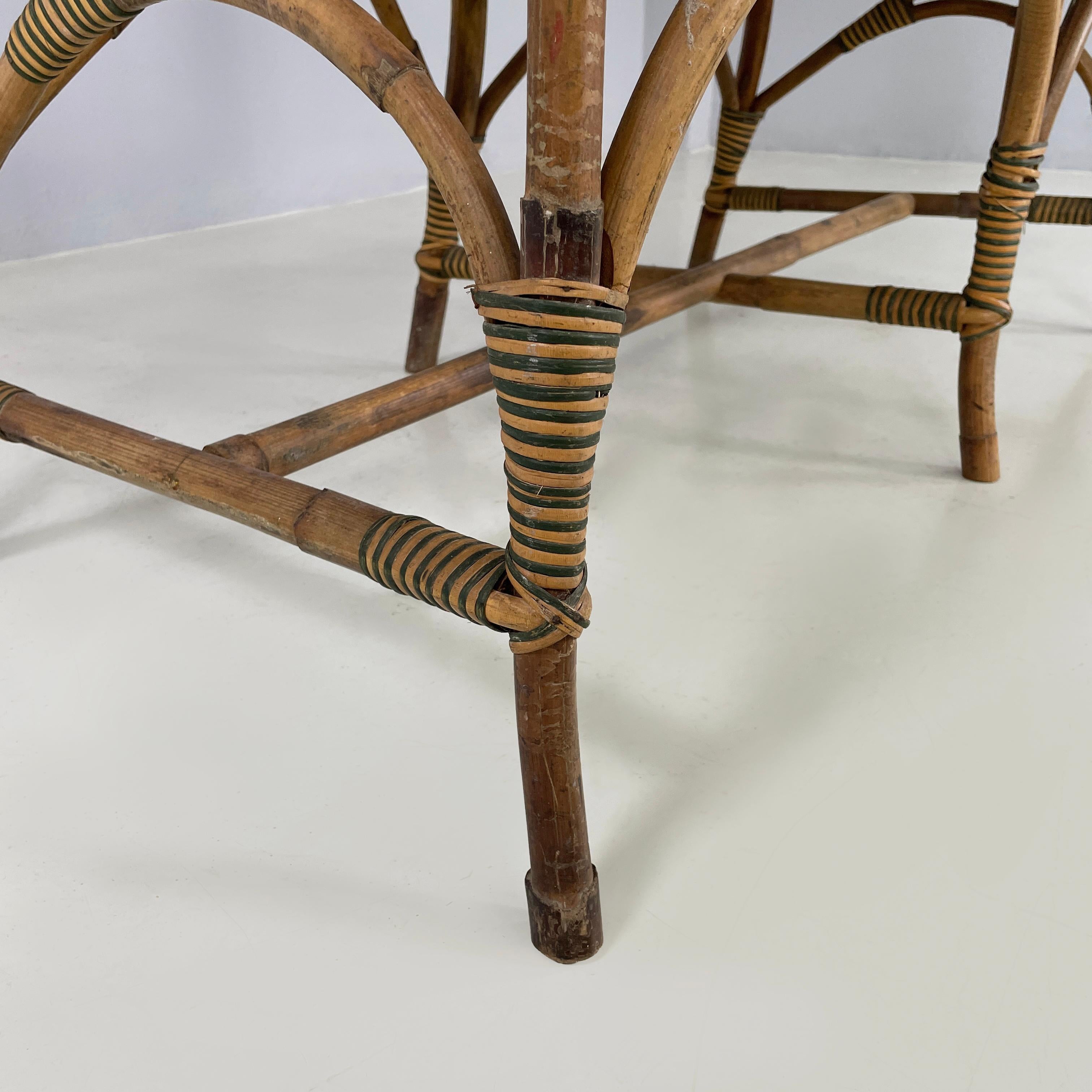Italian Liberty Two-seater outdoor bench in rattan Palazzo Falconi, early 1900s For Sale 14