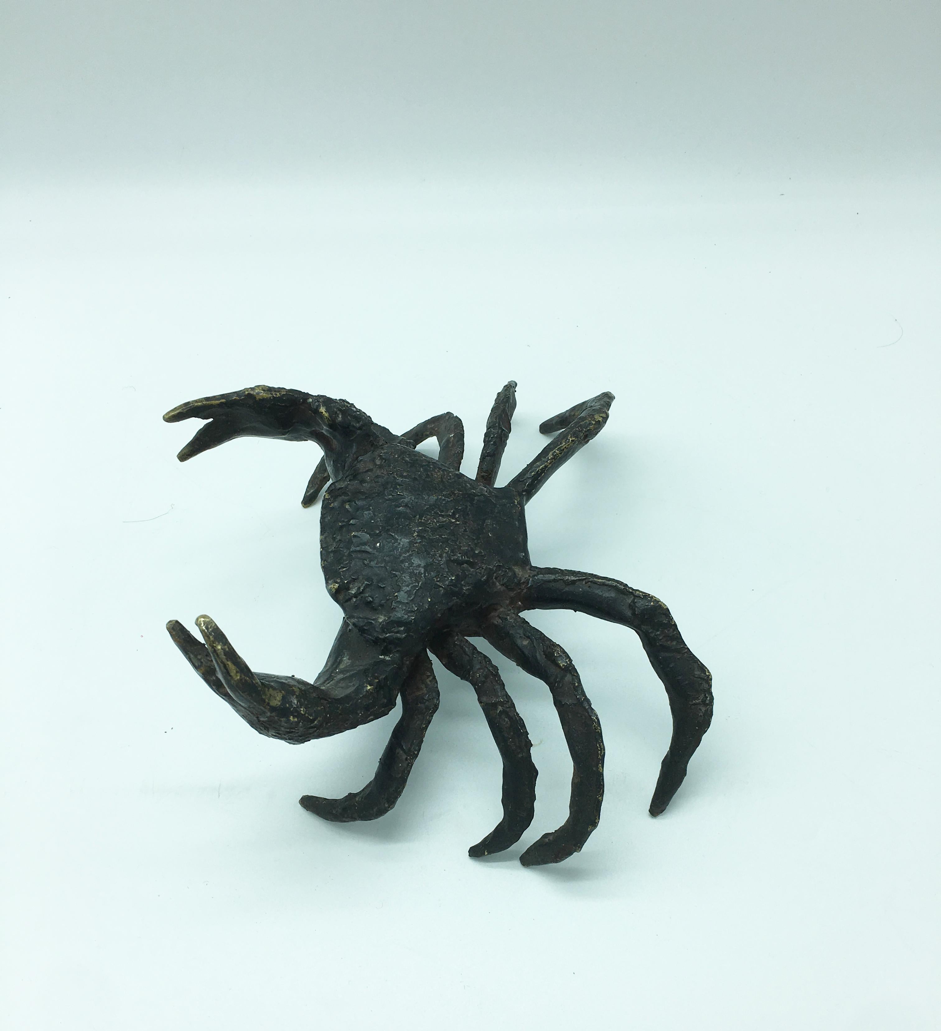 Mid-Century Modern Italian Life-Size Bronze Crab
