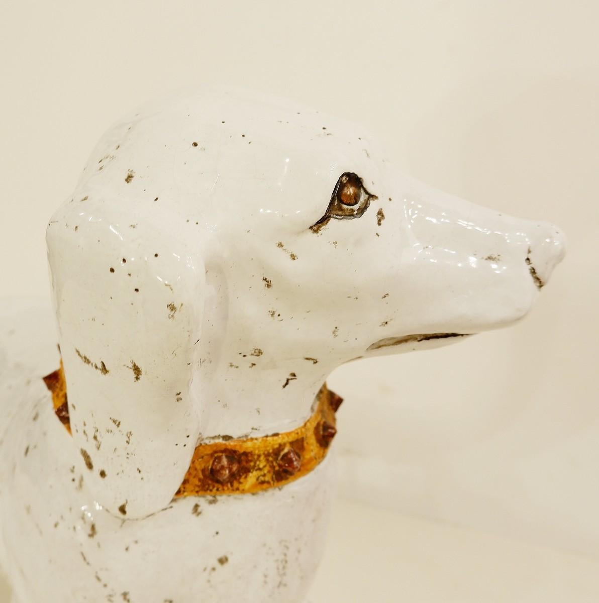 Italian Life-Size ceramic Dachshund - stamp CB.