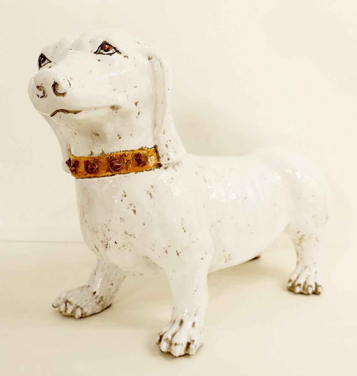 Italian Life-Size Ceramic Dachshund, Stamp CB In Good Condition In Brussels, BE