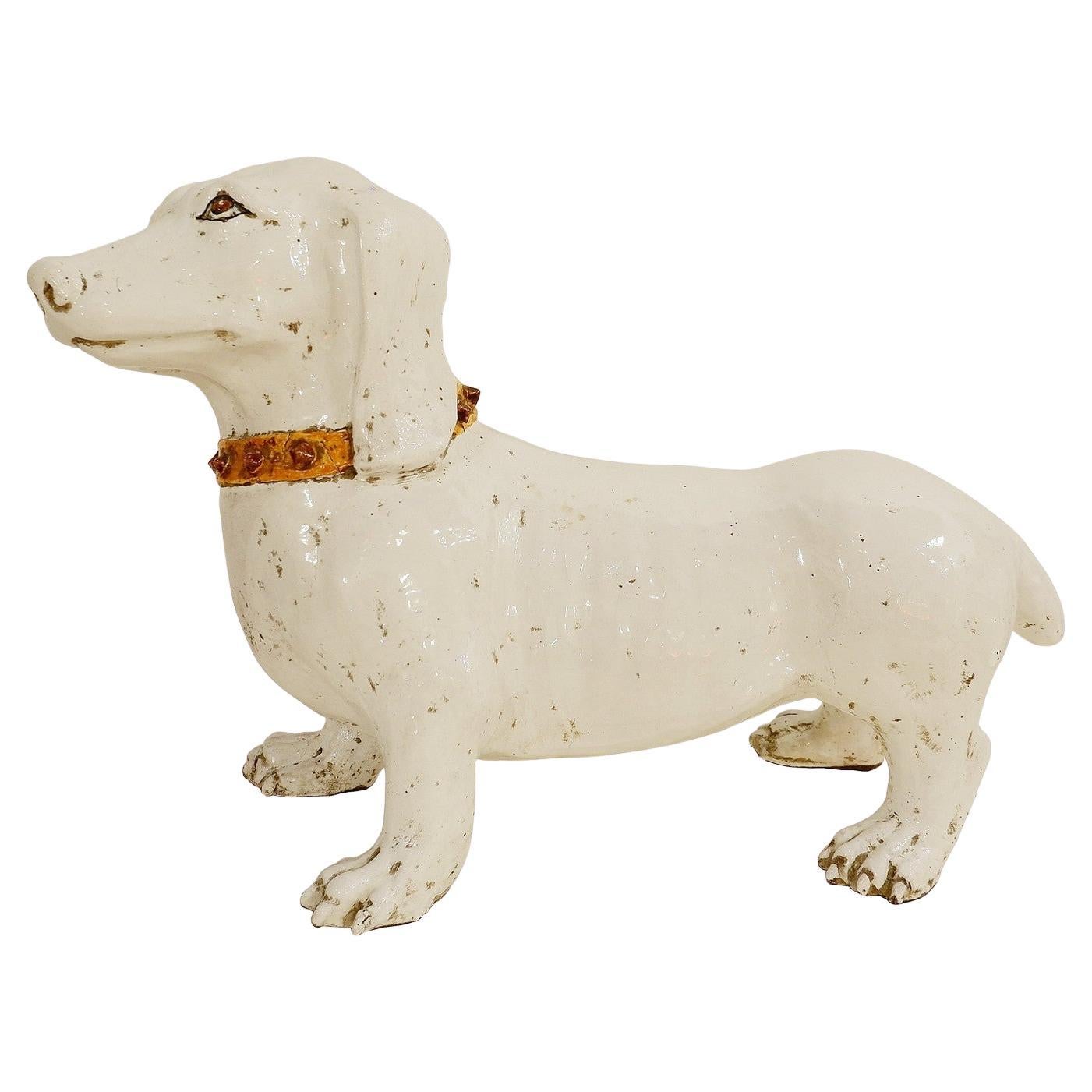 Italian Life-Size Ceramic Dachshund - stamp CB