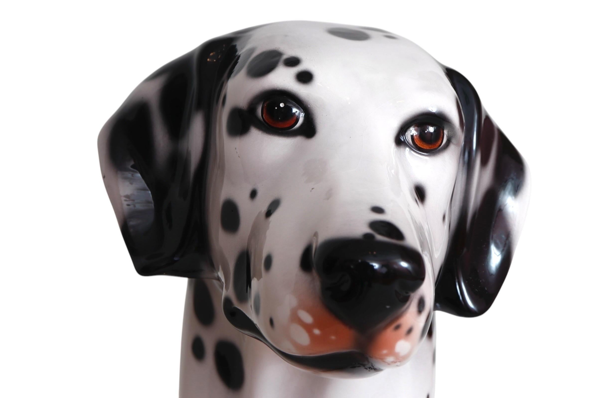 20th Century Italian Life Size Porcelain Dalmatian by Bell'Europa