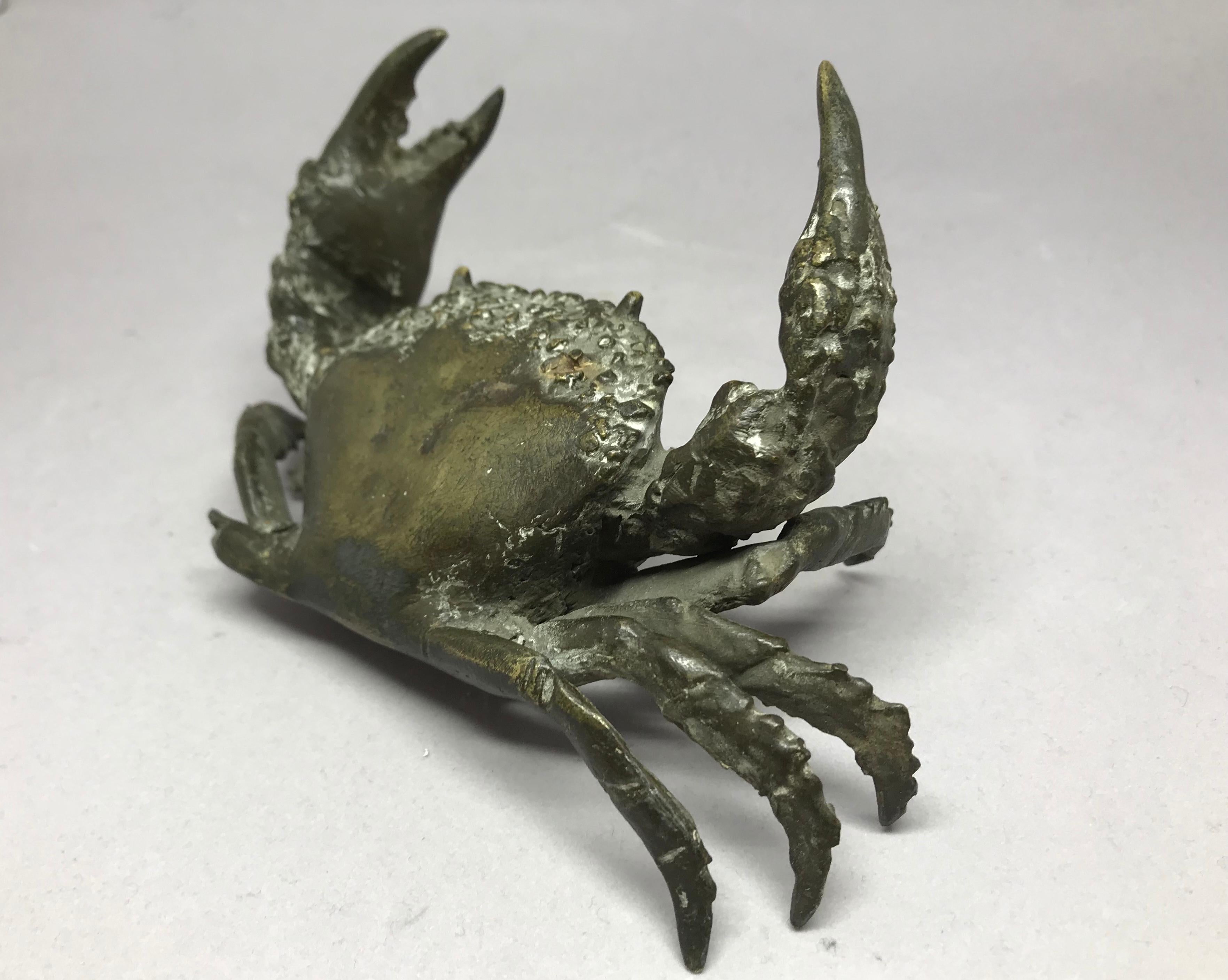 Italian Lifesize Bronze Crab In Good Condition In New York, NY