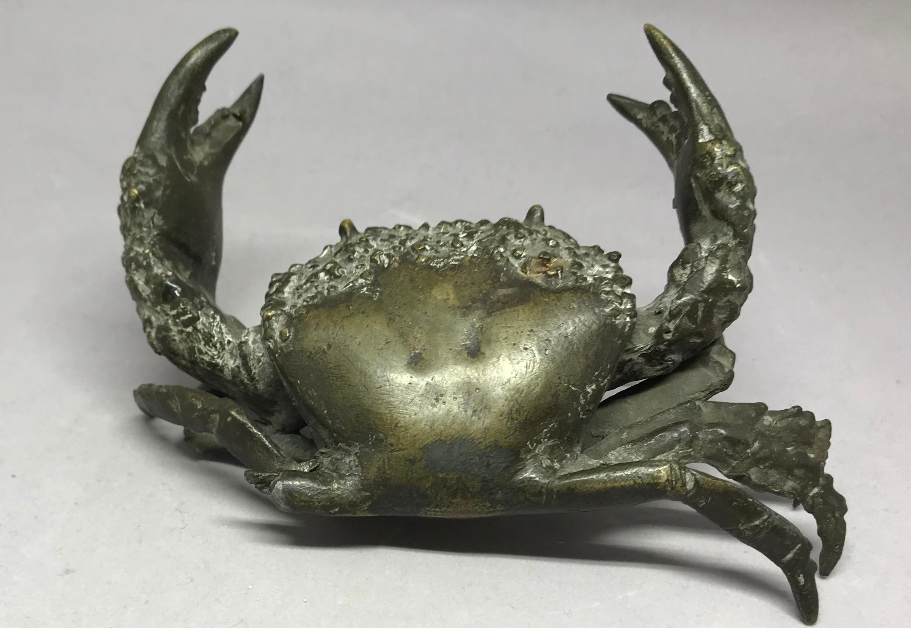 19th Century Italian Lifesize Bronze Crab
