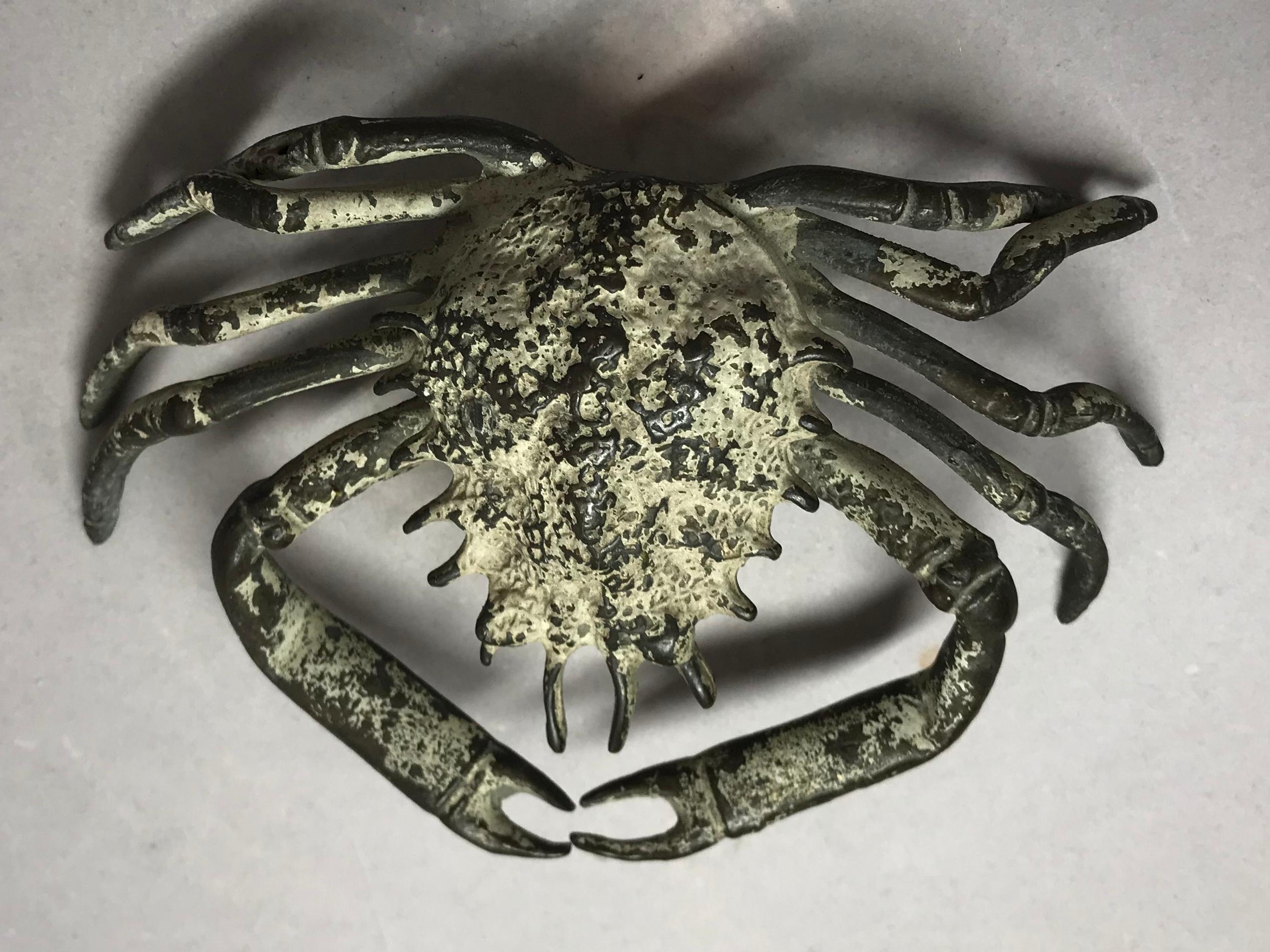 20th Century Italian Life-Size Bronze Crab