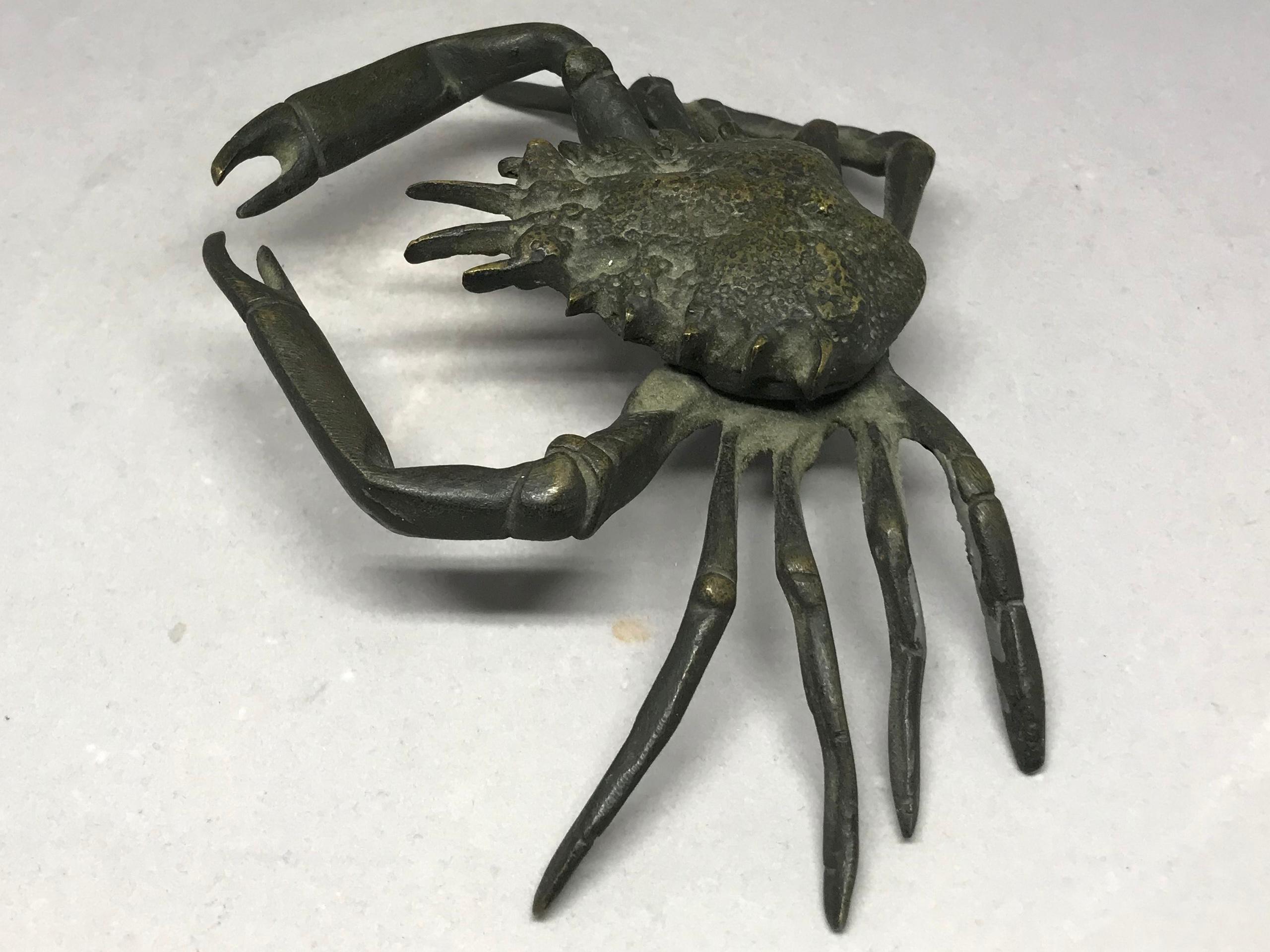 20th Century Italian Life-Size Bronze Crab