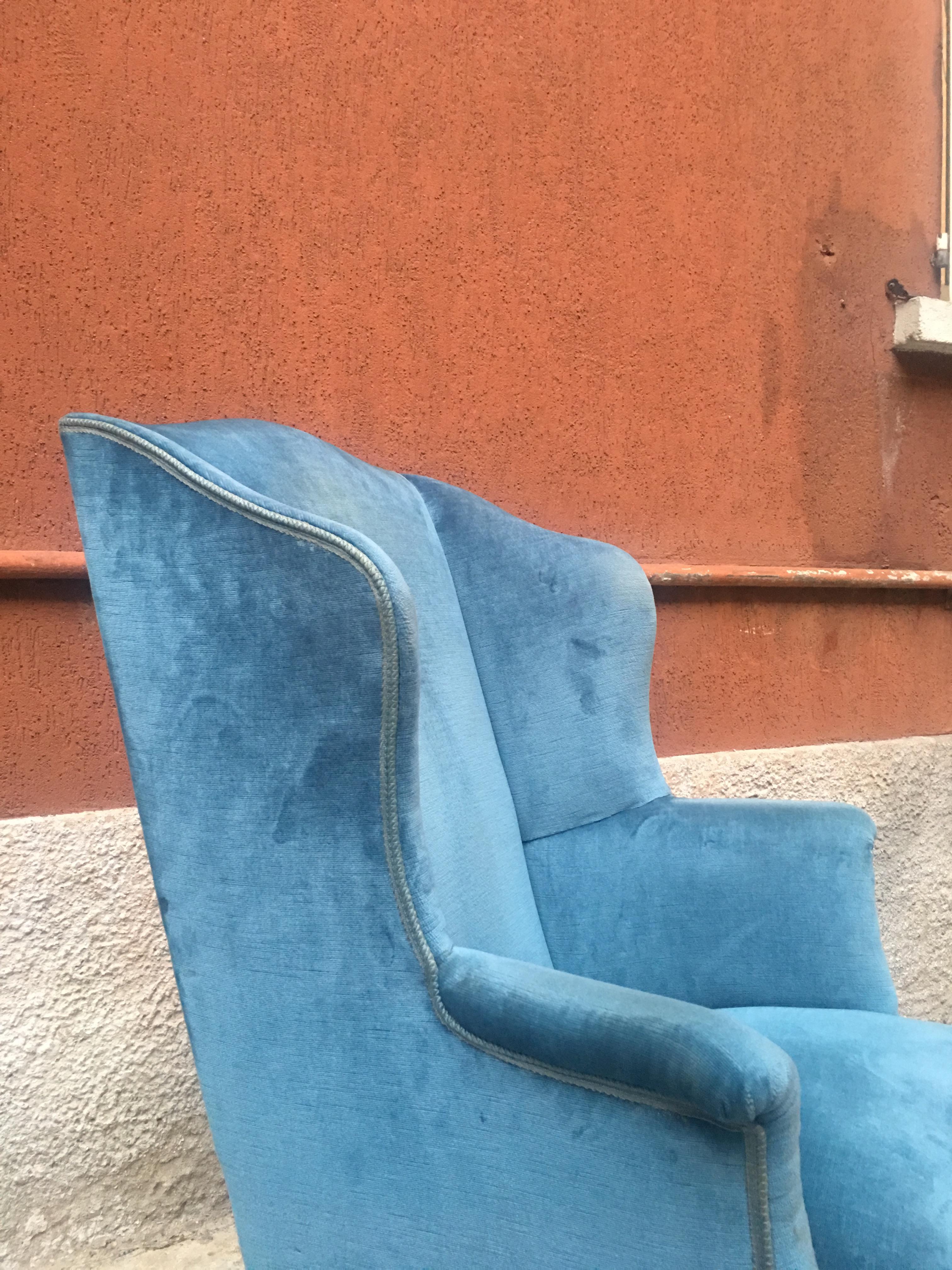 light blue armchair