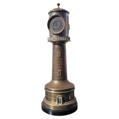 Italian Lighthouse-Form Desk Clock, late 19th early 20th Century