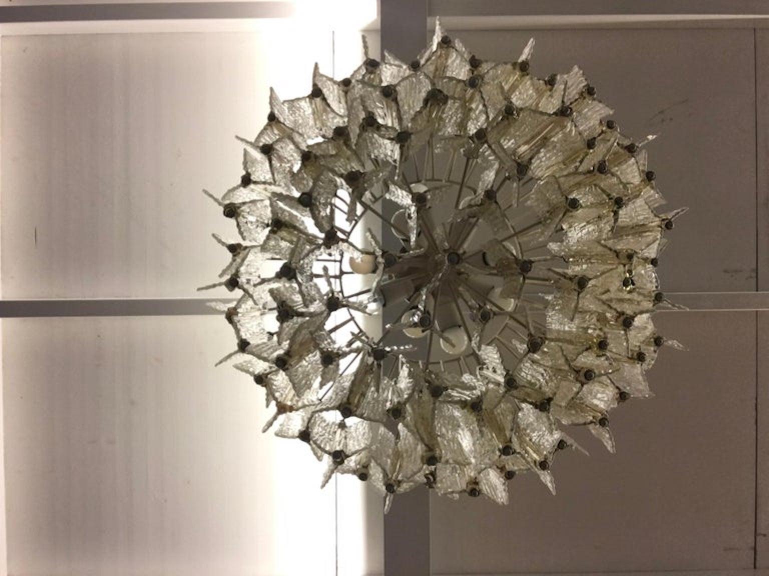 Italian Lighting Eliche Chandelier by Venini Murano, 1960 In Good Condition For Sale In Milan, Italy