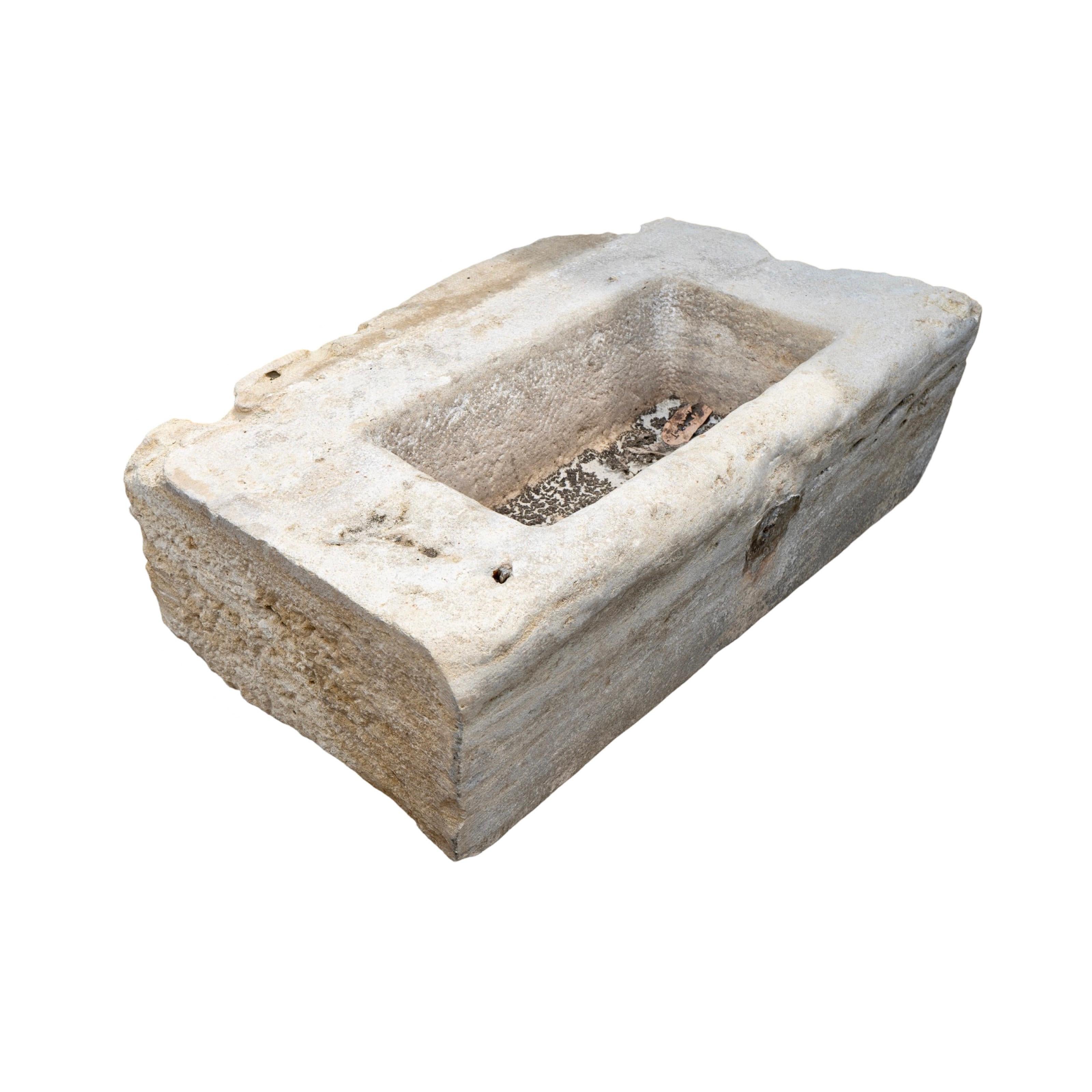 18th Century and Earlier Italian Limestone Chateau Trough For Sale