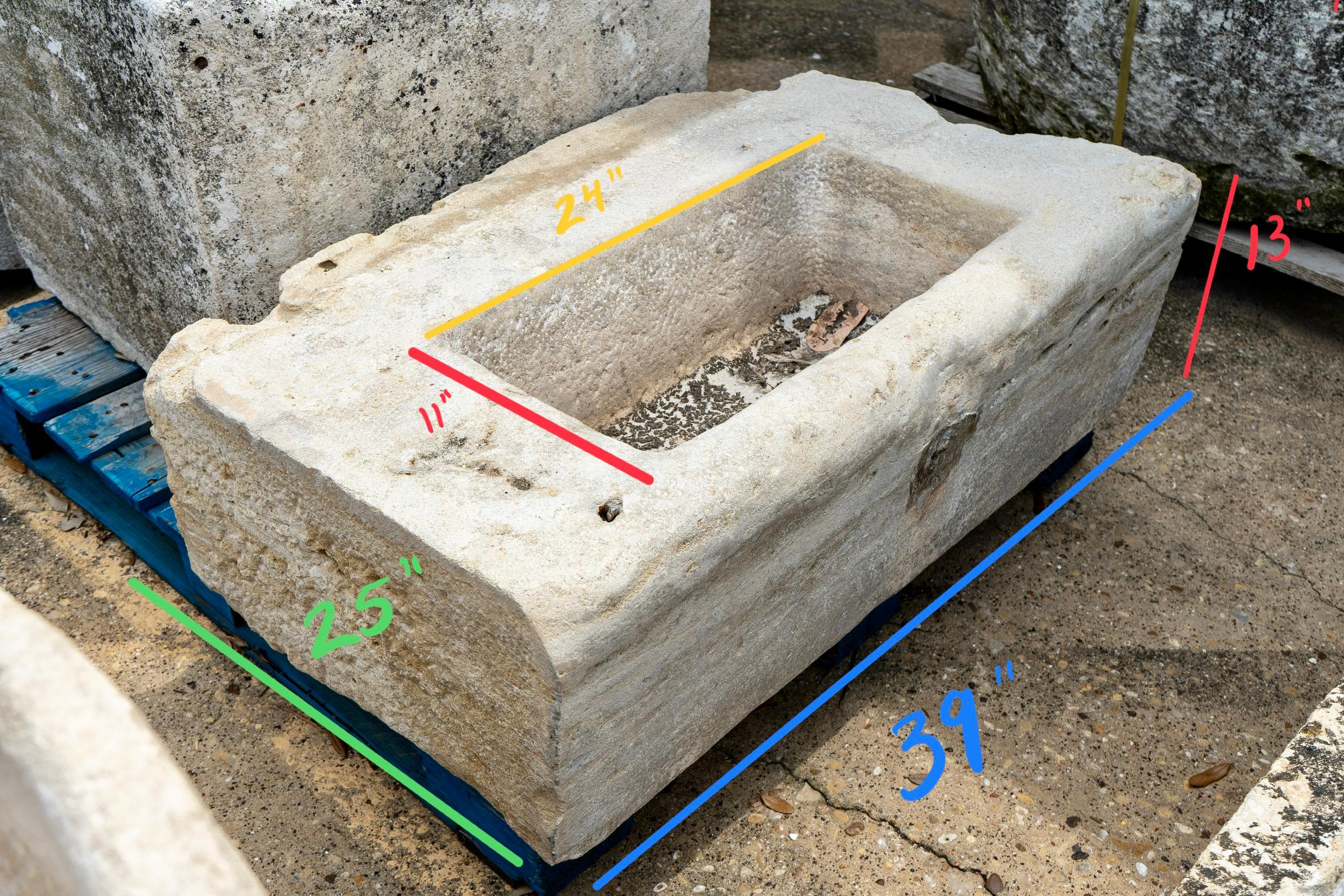 Italian Limestone Chateau Trough For Sale 3