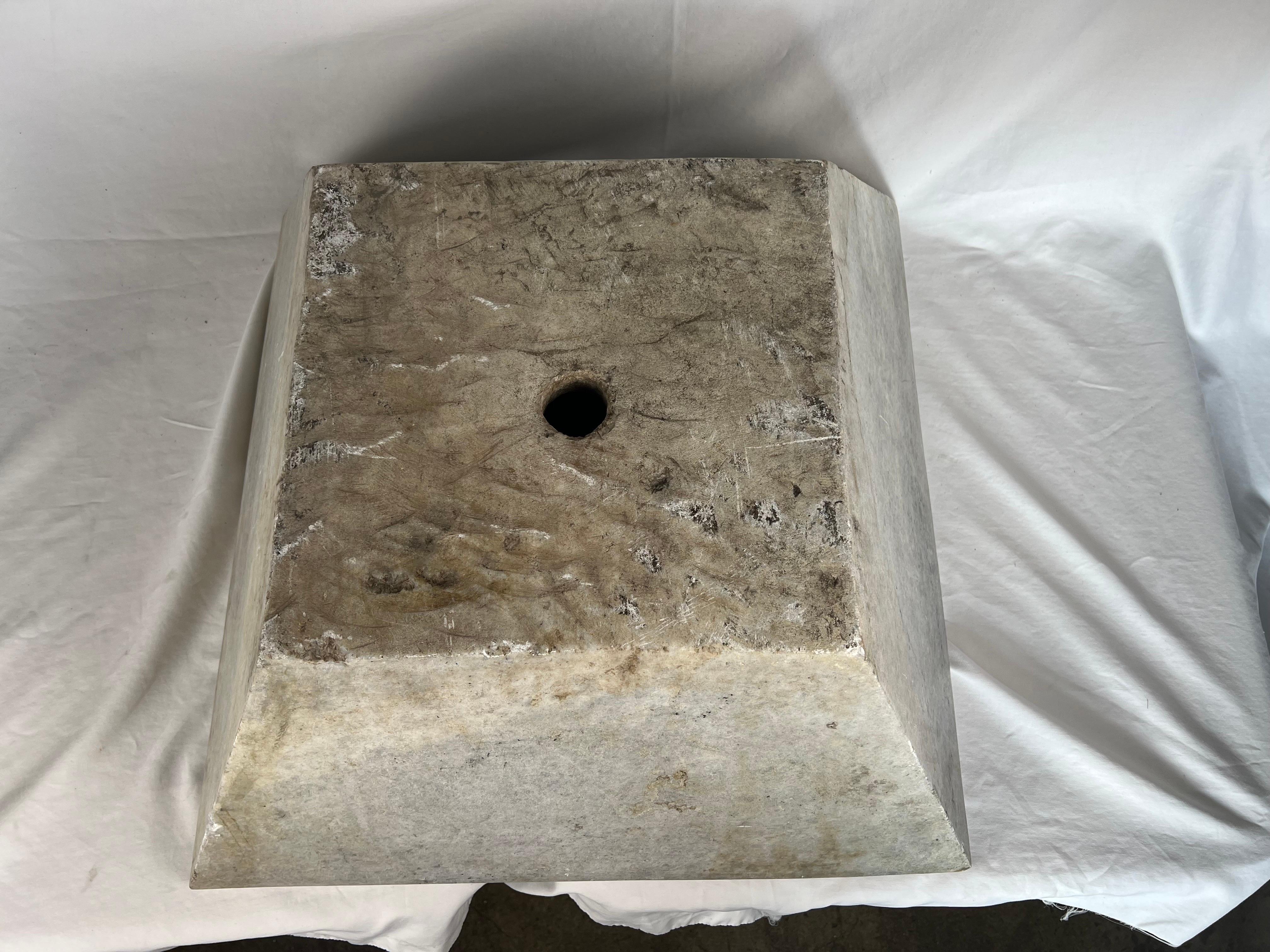 Italian Limestone Square Shaped Sink For Sale 1