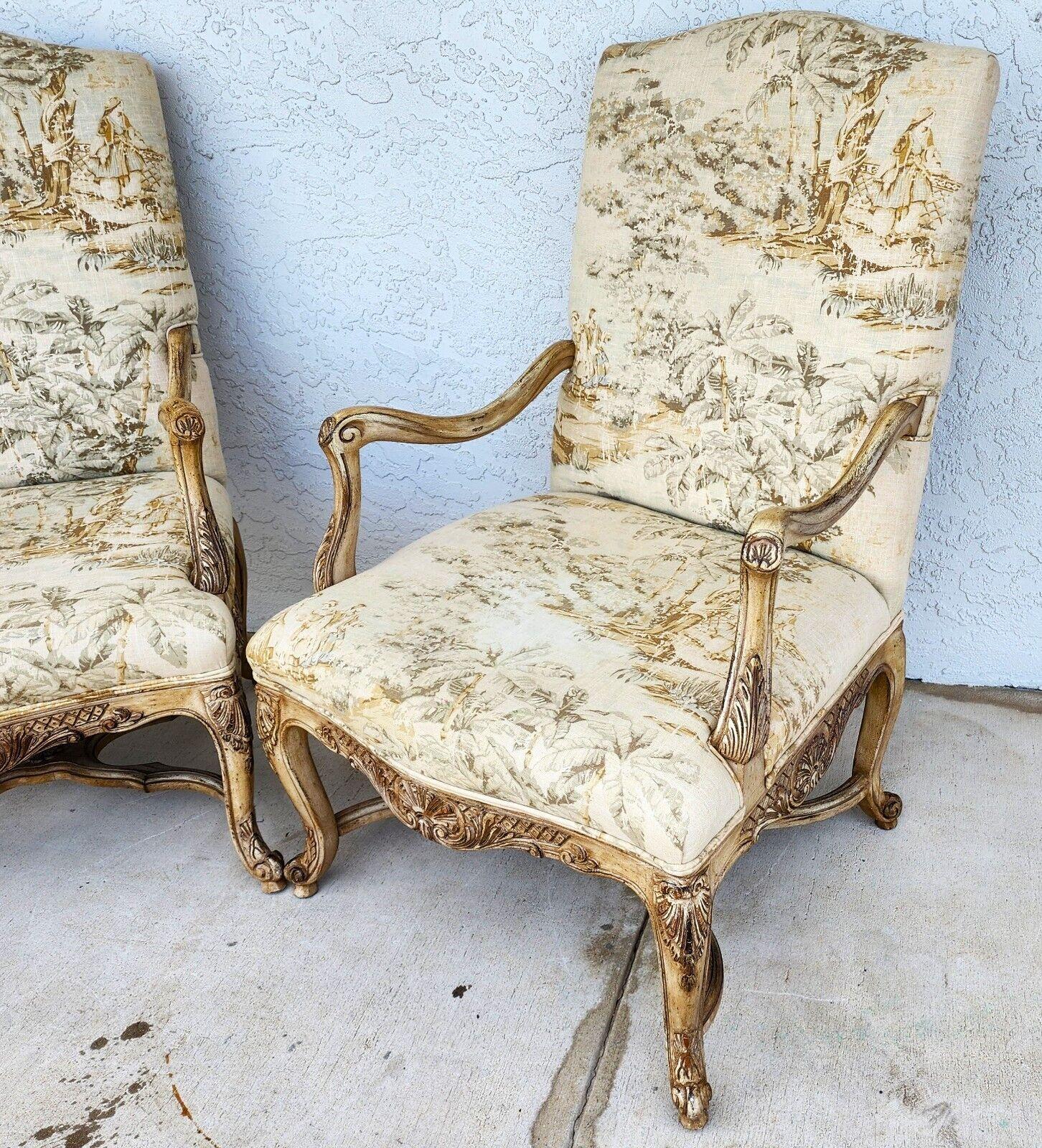 Late 20th Century Italian Linen Armchairs Pair For Sale