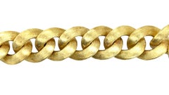 Italian Link Bracelet in 18k Yellow Gold with Florentine Brushed Finish