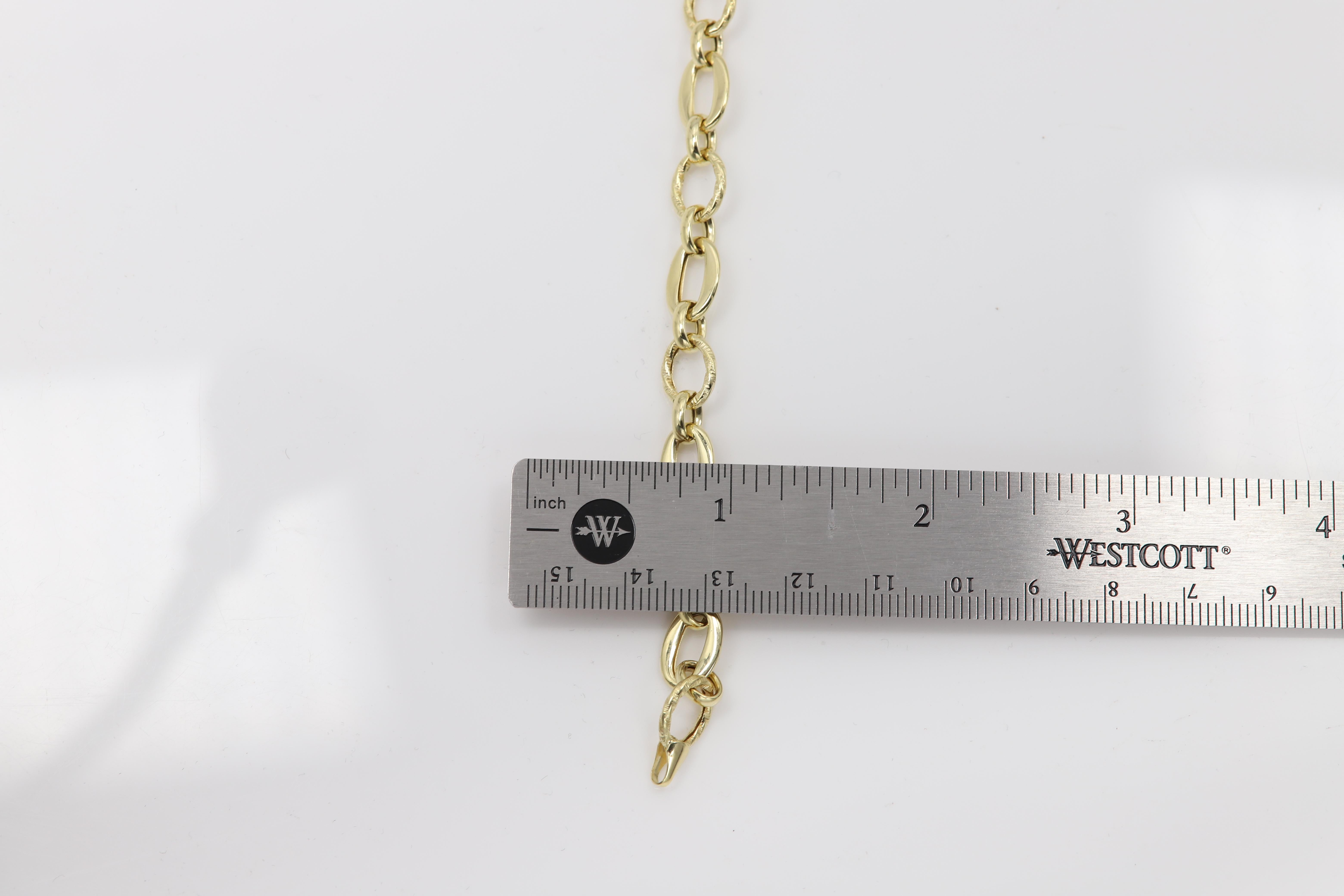 Italian Link Chain Bracelet 14 Karat  Gold Trendy Link Bracelet For Sale 7