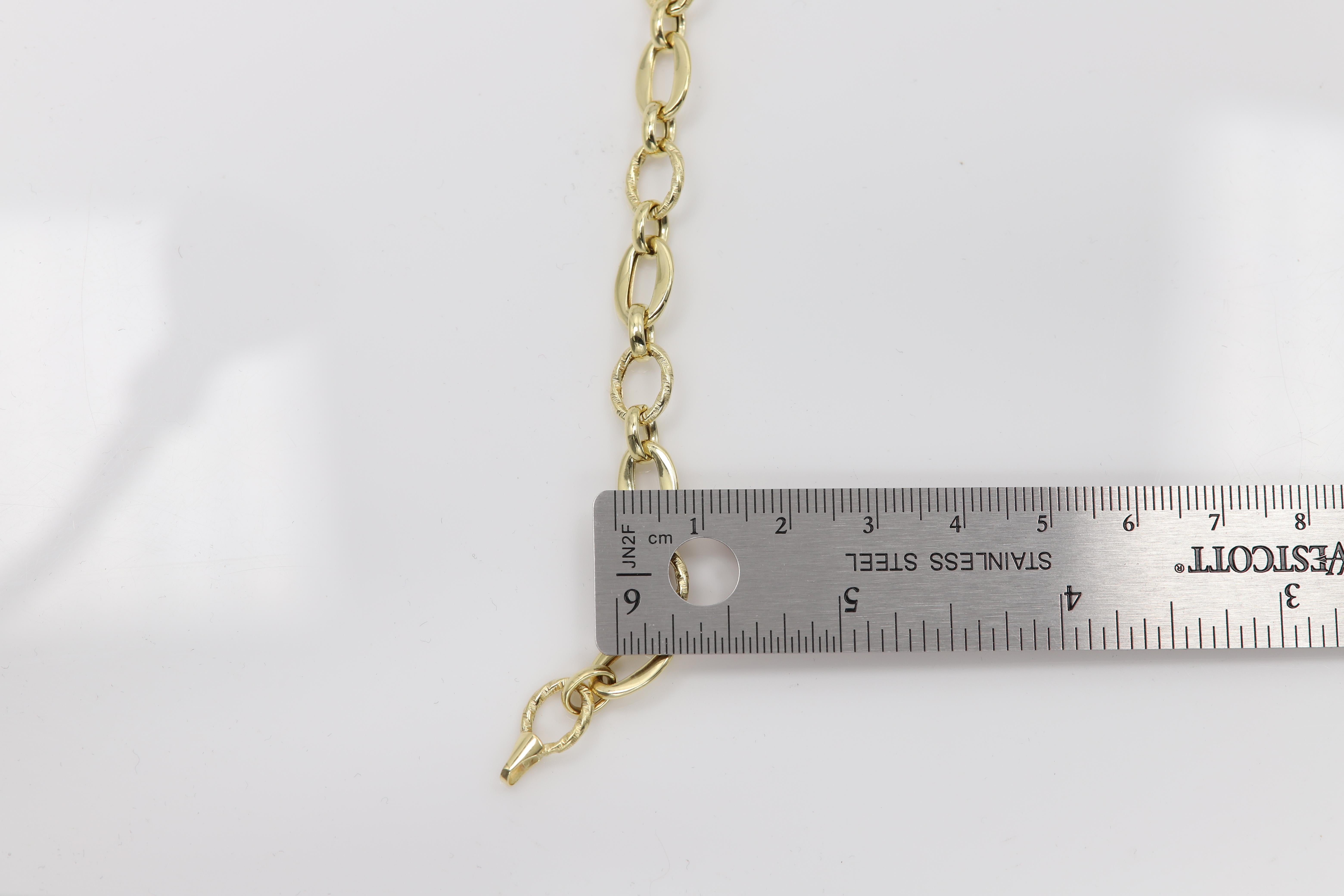 Italian Link Chain Bracelet 14 Karat  Gold Trendy Link Bracelet in vendita 8