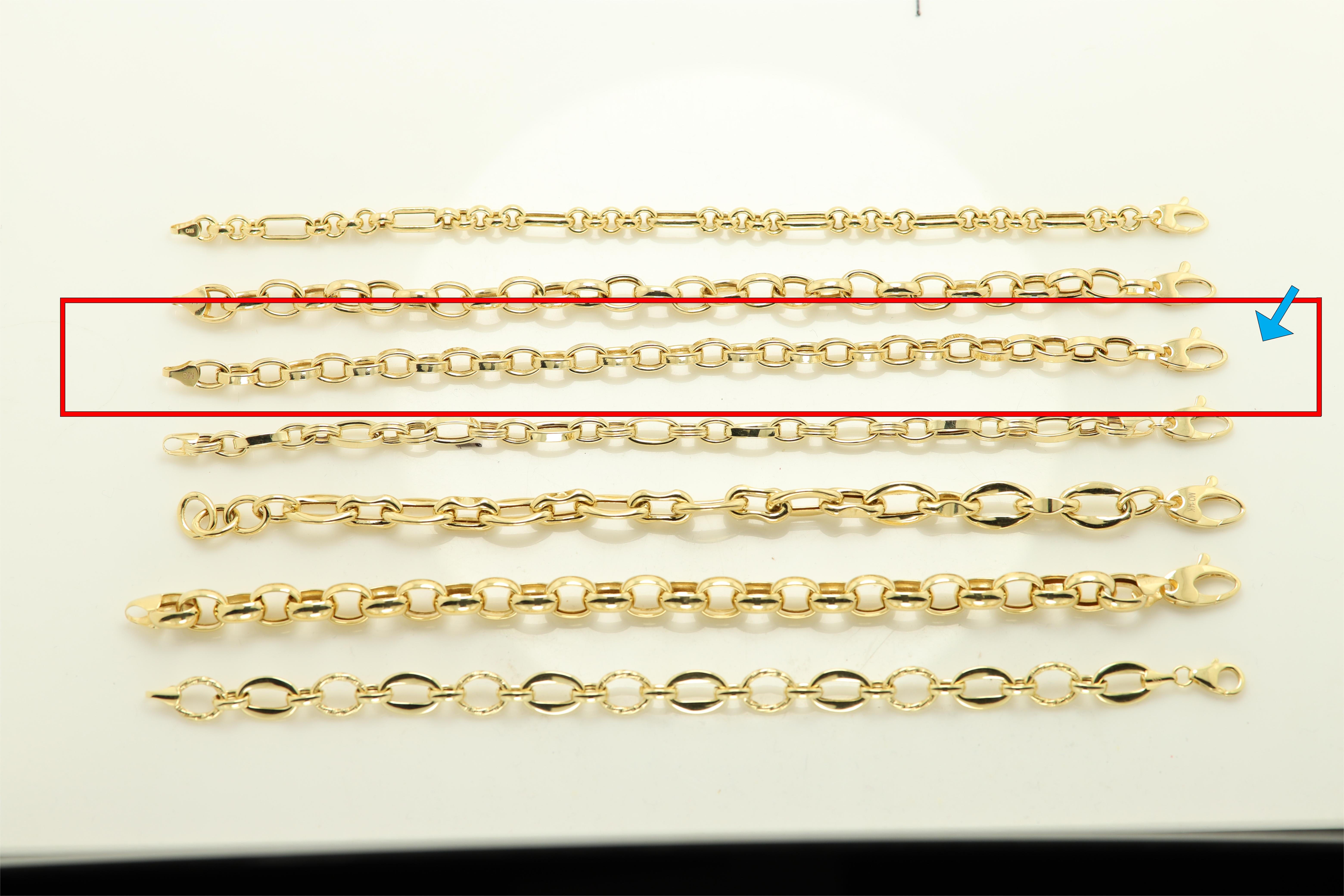 Italienisches Gliederkette-Armband aus 14 Karat  Trendiges Gliederarmband aus Gold (#5) im Angebot 1