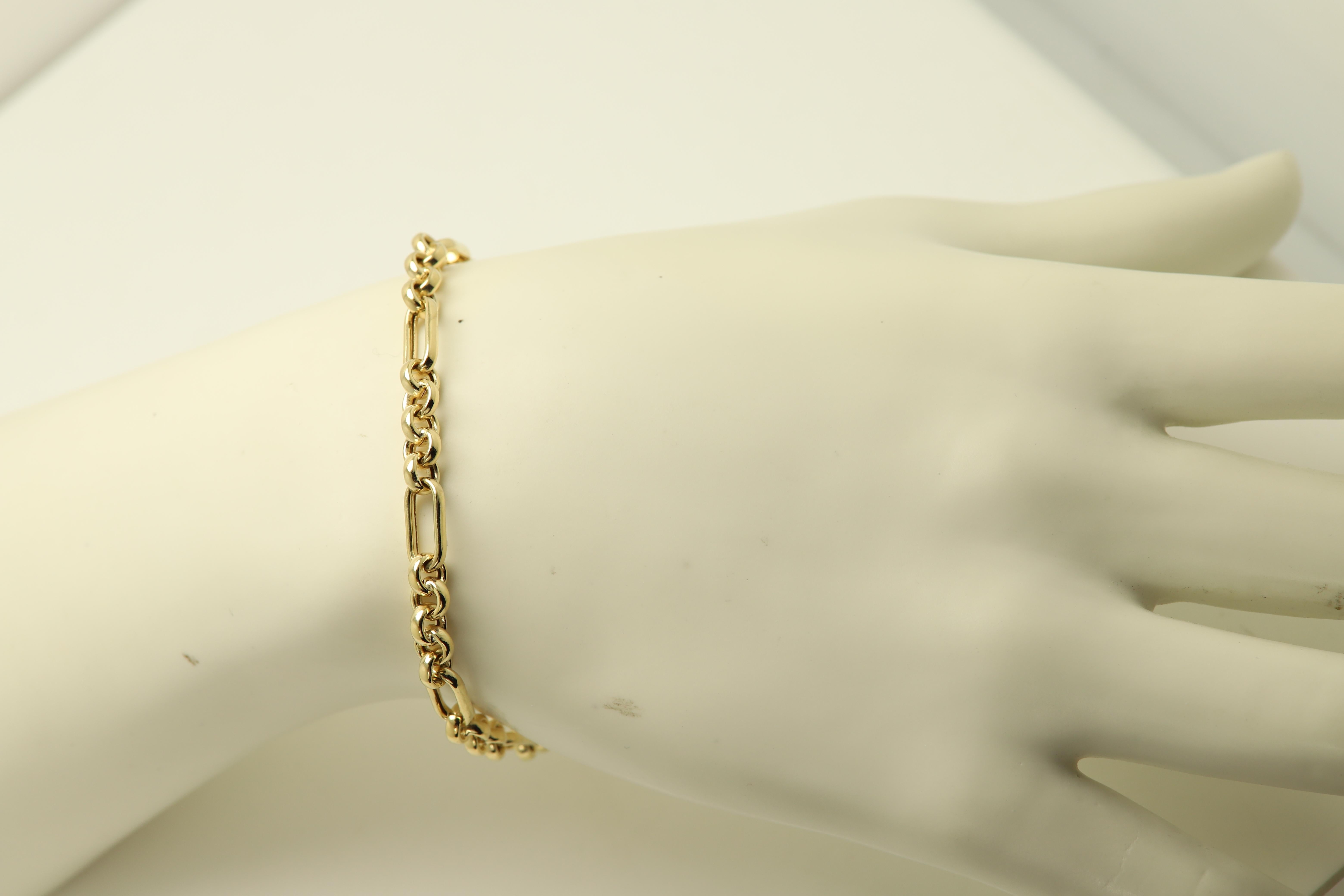 Italienisches Gliederkette-Armband aus 14 Karat  Gold Trendy Link Armband im Angebot 1