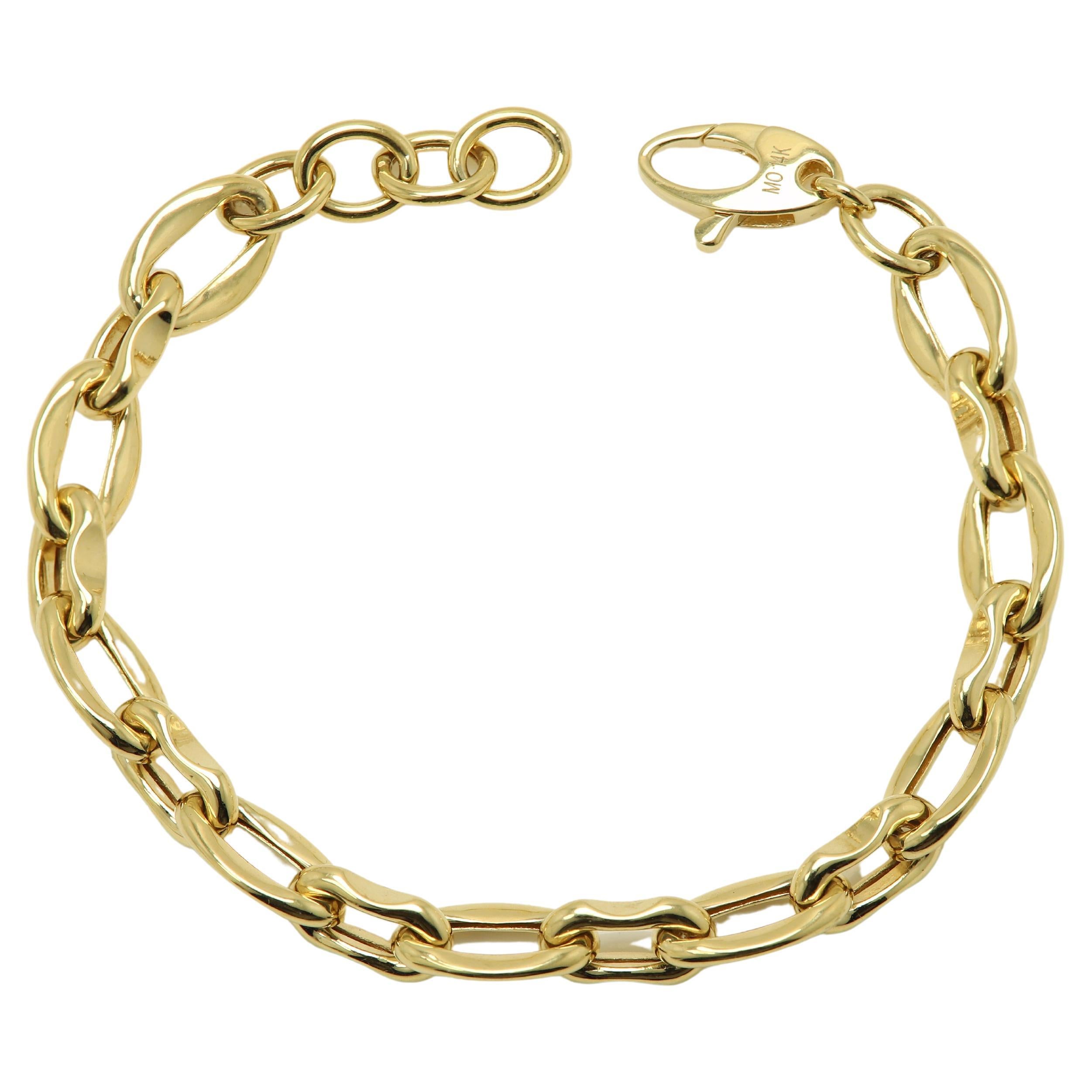 Italienisches Gliederkette-Armband aus 14 Karat  Gold Trendy Link Armband