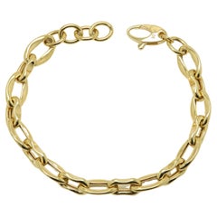Italienisches Gliederkette-Armband aus 14 Karat  Gold Trendy Link Armband