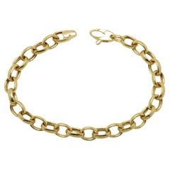 Italian Link Chain Bracelet 14 Karat  Gold Trendy Link Bracelet